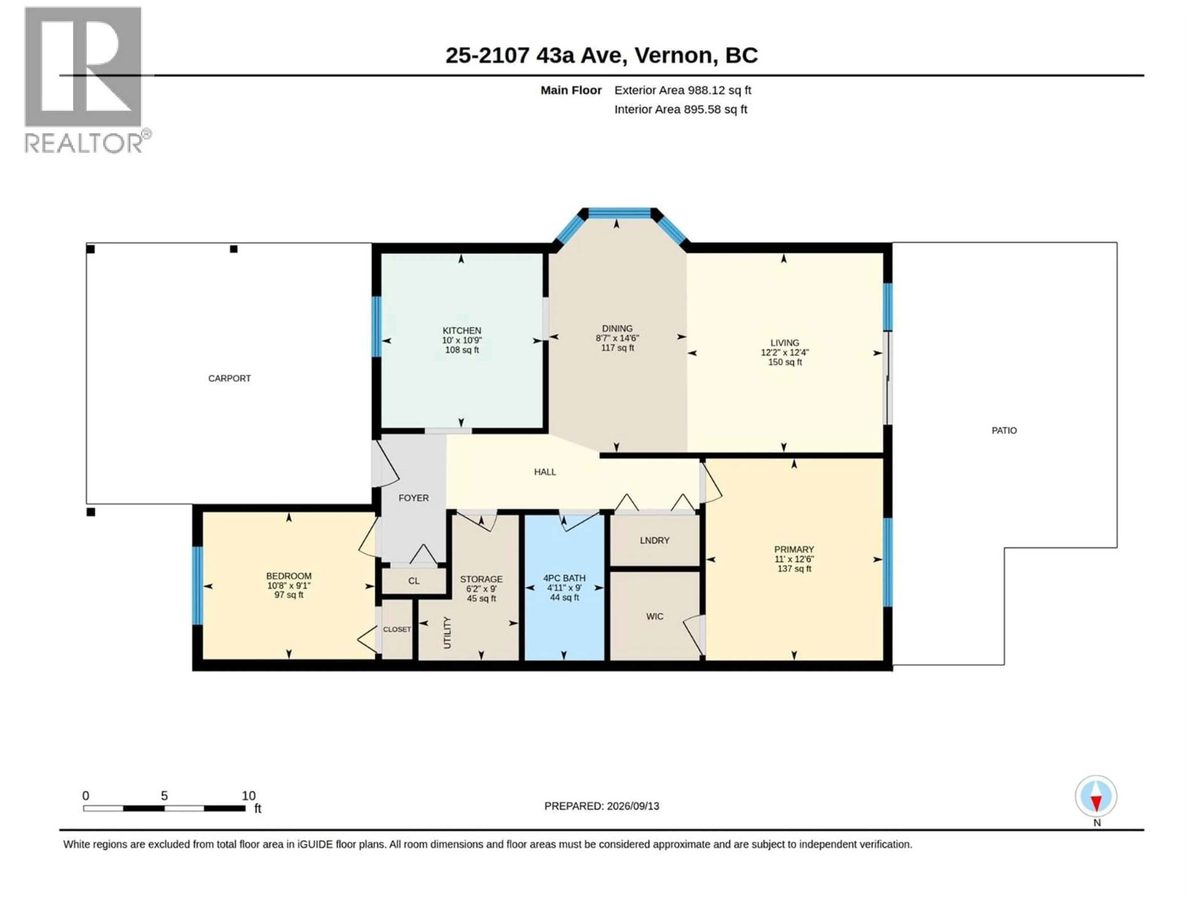 Floor plan for 25 - 2107 43 AVENUE, Vernon British Columbia V1T3K6
