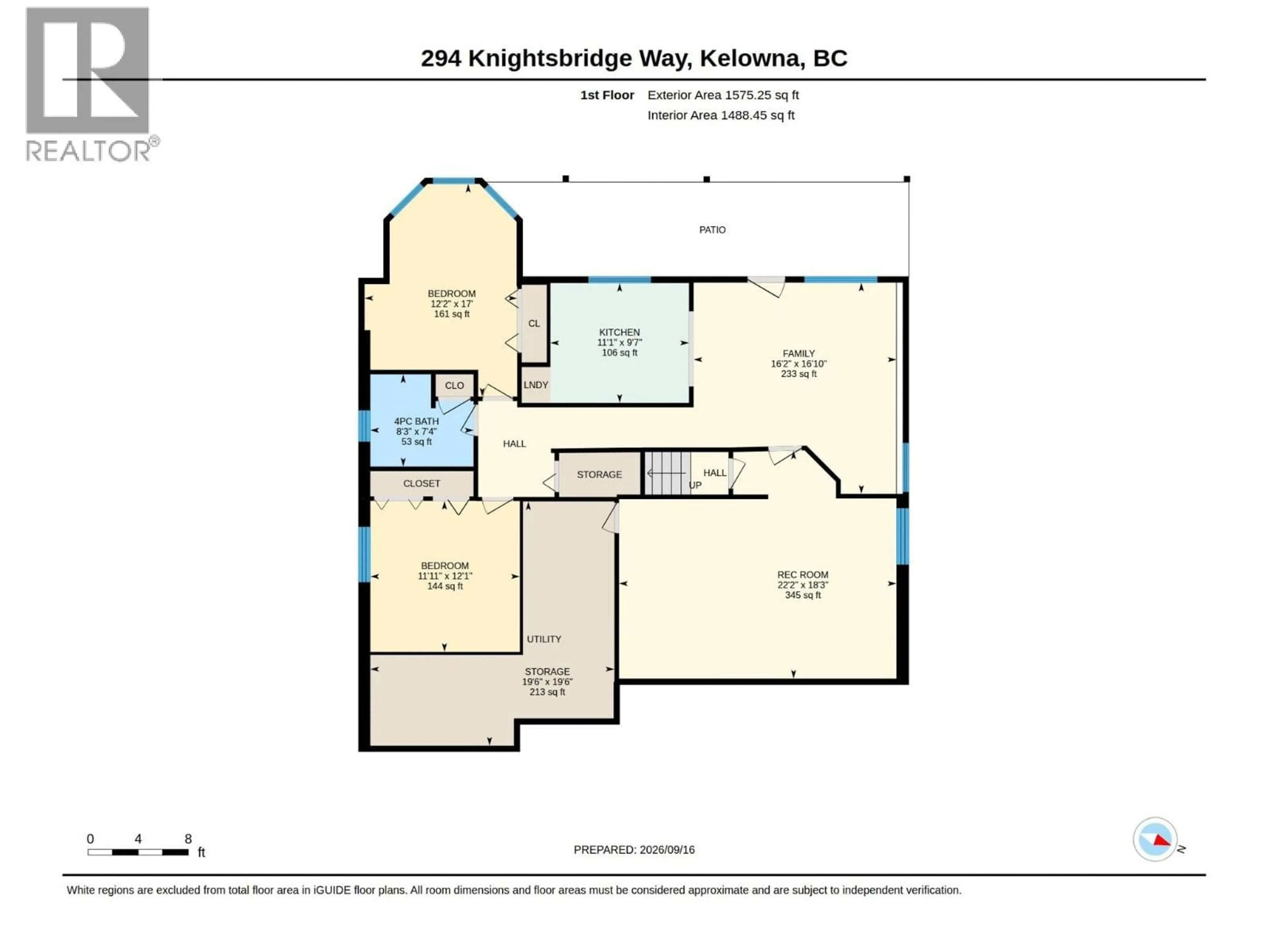 Floor plan for 294 KNIGHTSBRIDGE WAY, Kelowna British Columbia V1V2A9