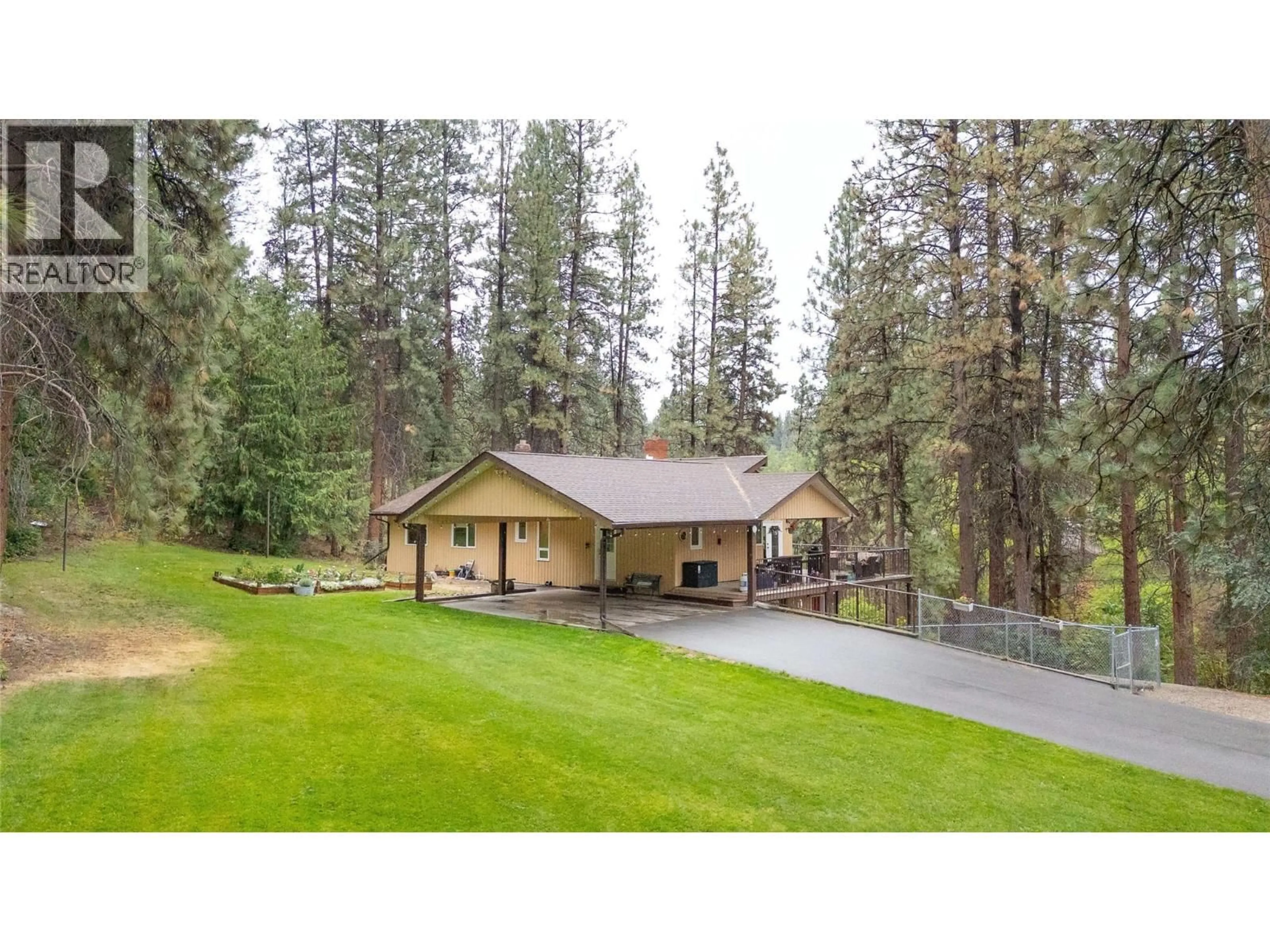 A pic from outside/outdoor area/front of a property/back of a property/a pic from drone, forest/trees view for 6407 SIMPSON ROAD, Summerland British Columbia V0H1Z2