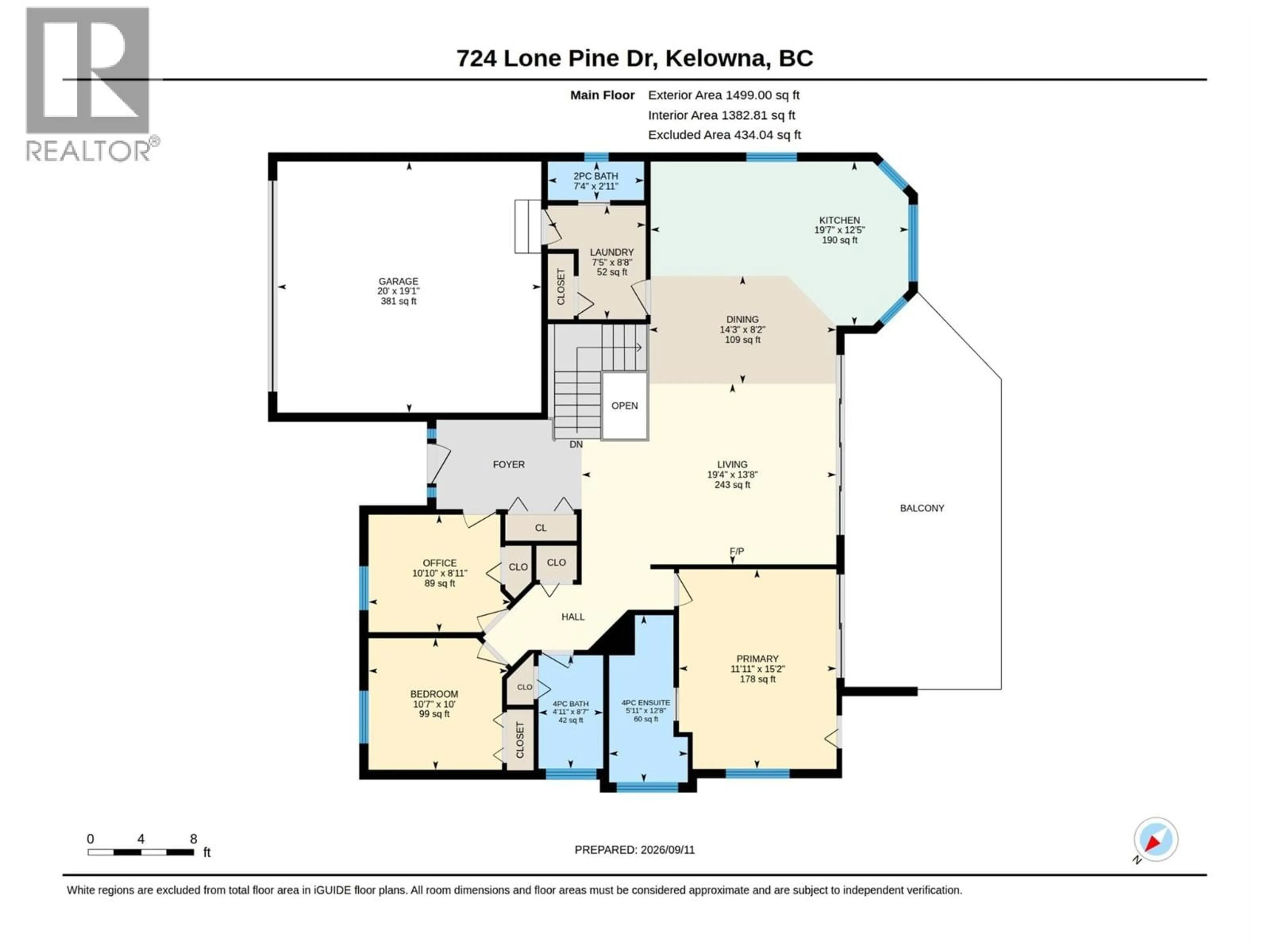 Floor plan for 724 LONE PINE DRIVE, Kelowna British Columbia V1P1A1