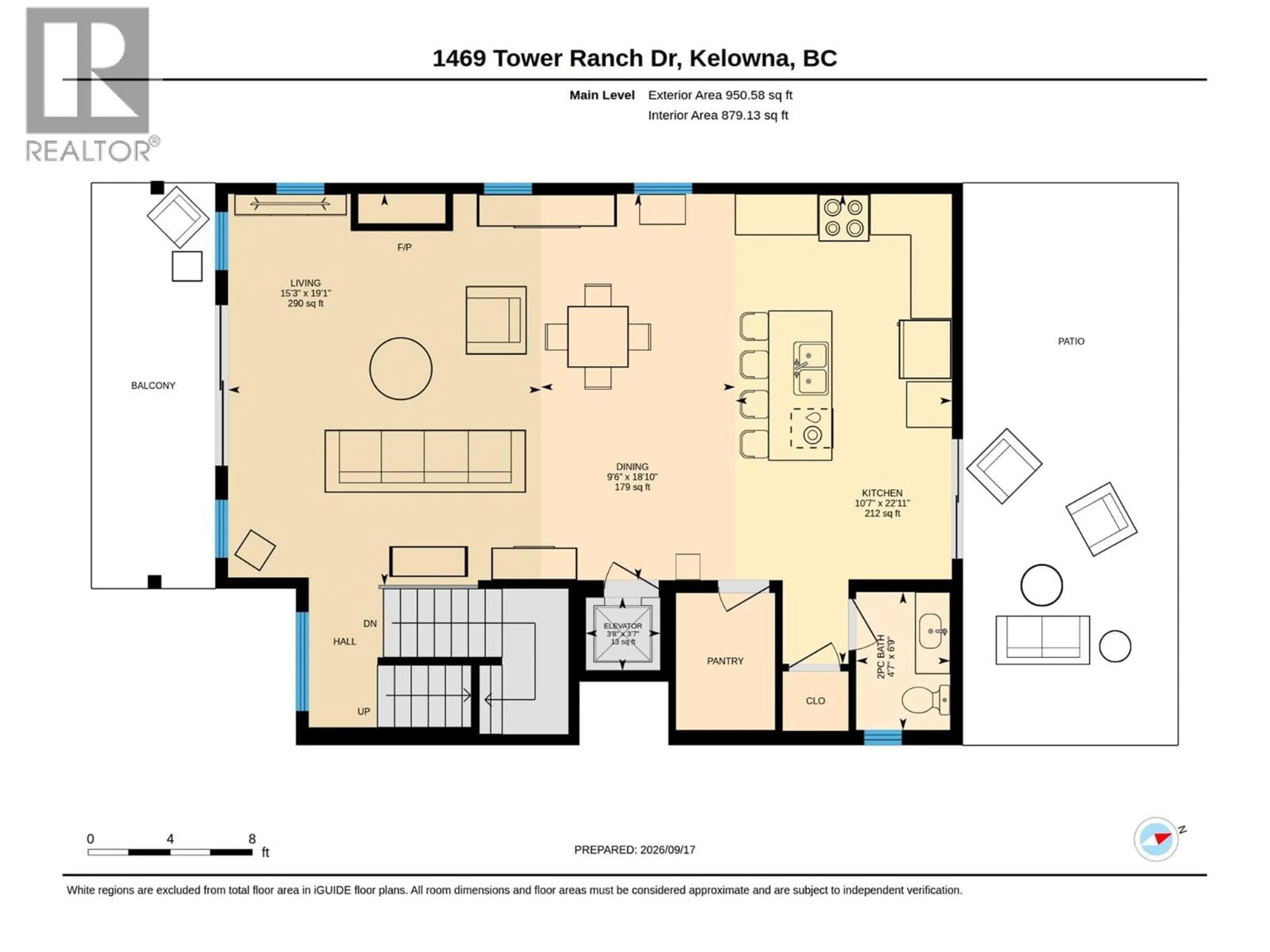 Floor plan for 1469 TOWER RANCH DRIVE, Kelowna British Columbia V1P1T8