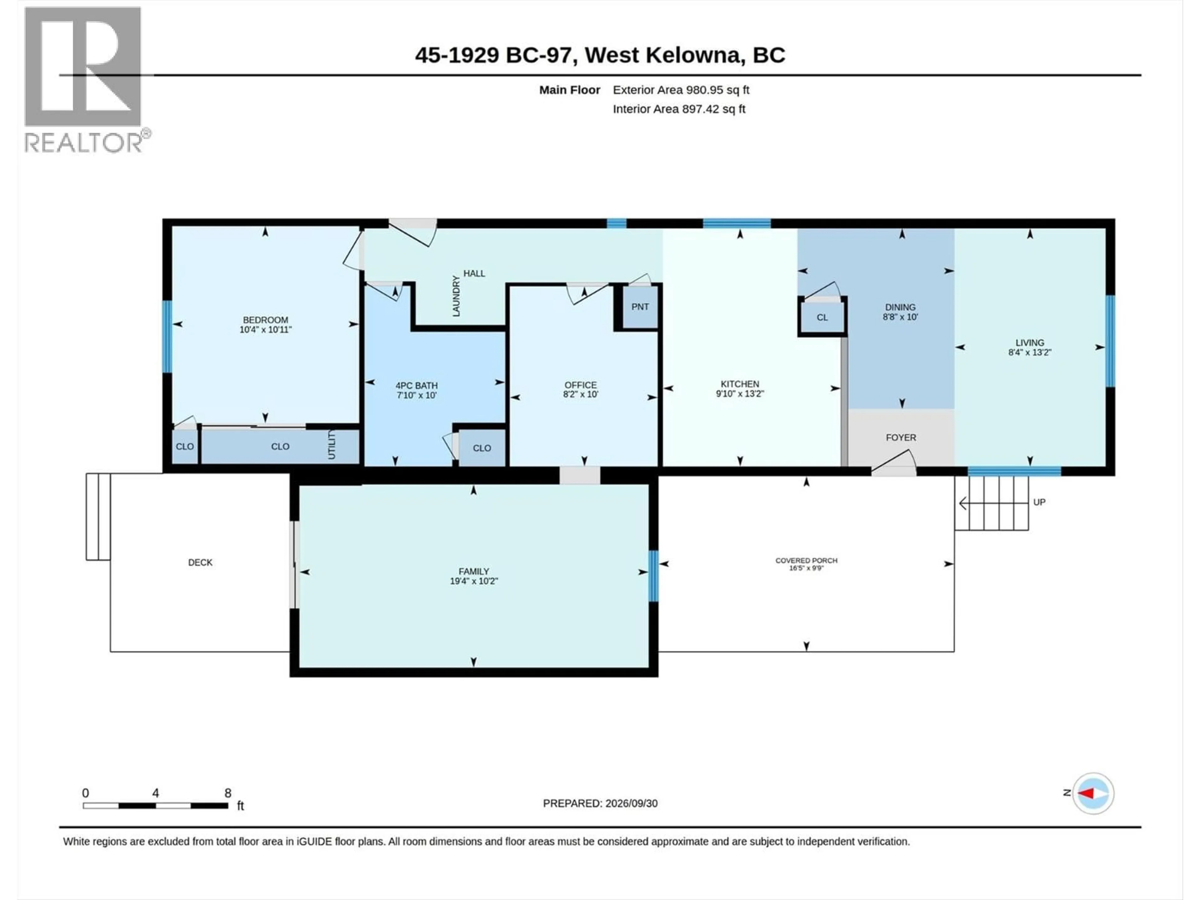 Floor plan for 45 - 1929 97 HIGHWAY SOUTH, West Kelowna British Columbia V1Z2Z1