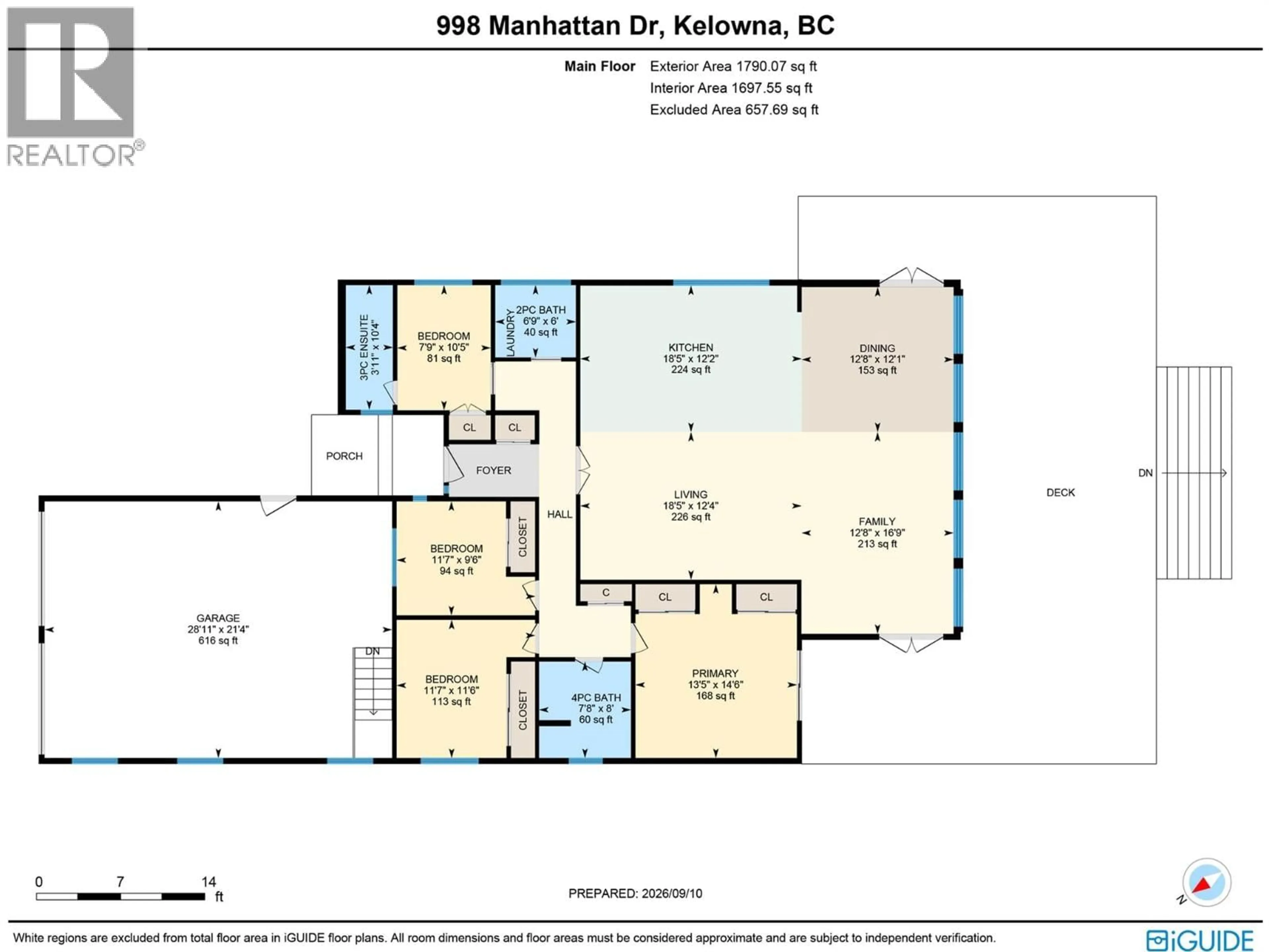 Floor plan for 988 MANHATTAN DRIVE, Kelowna British Columbia V1Y1H5