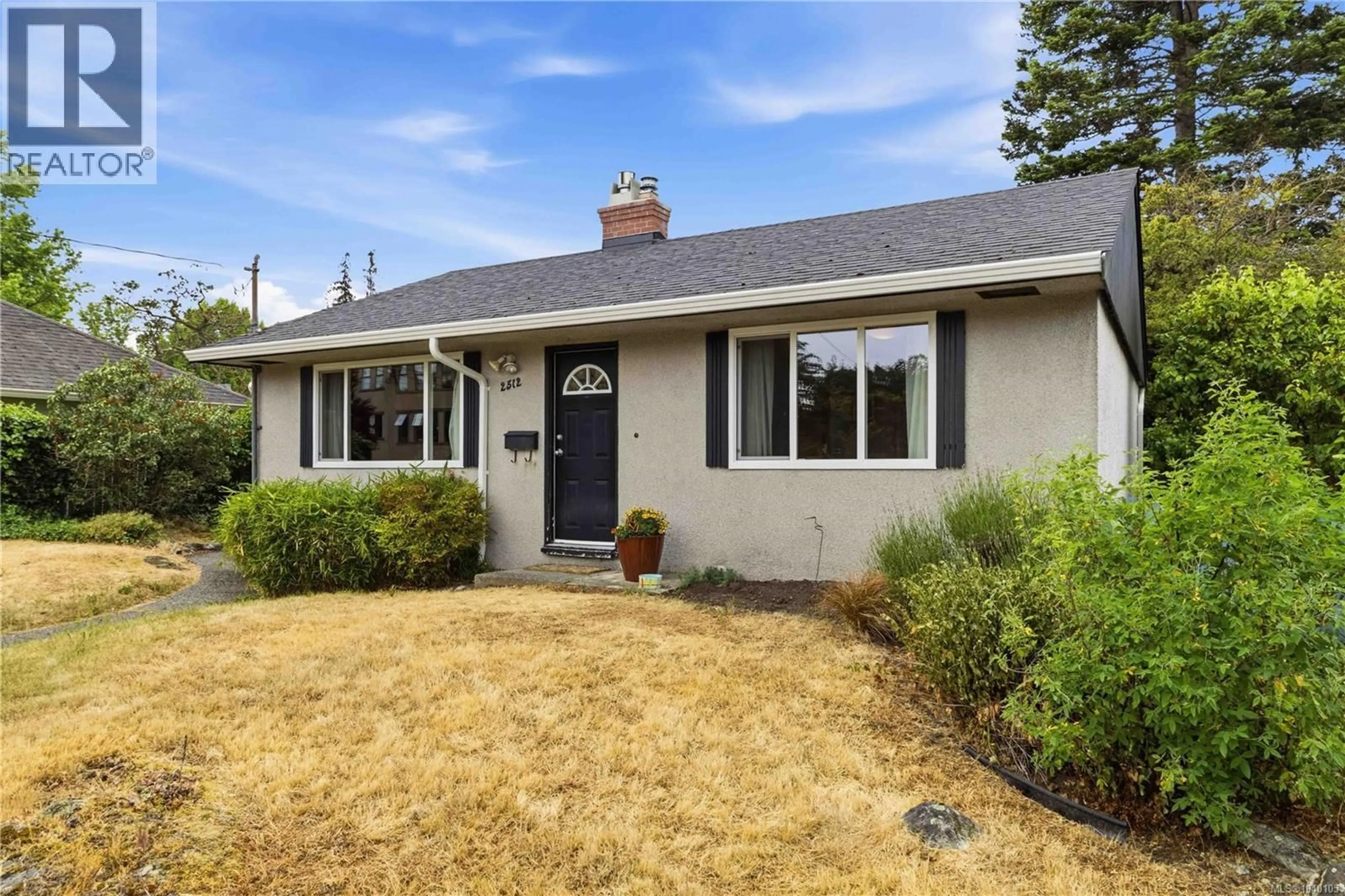 Home with vinyl exterior material, street for 2512 SHAKESPEARE STREET, Victoria British Columbia V8R4G5