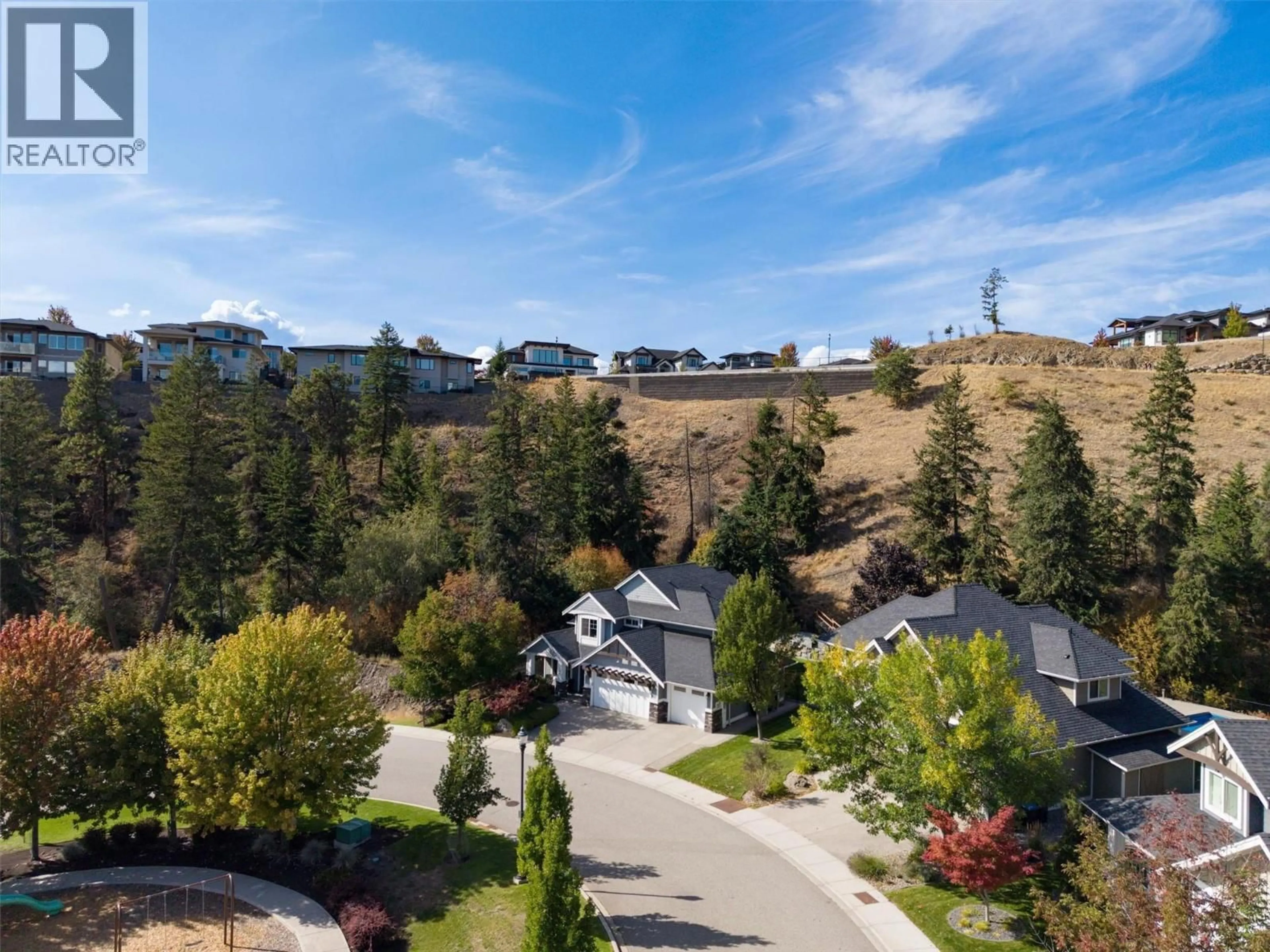 A pic from outside/outdoor area/front of a property/back of a property/a pic from drone, mountain view for 158 LOST CREEK COURT, Kelowna British Columbia V1V3B7