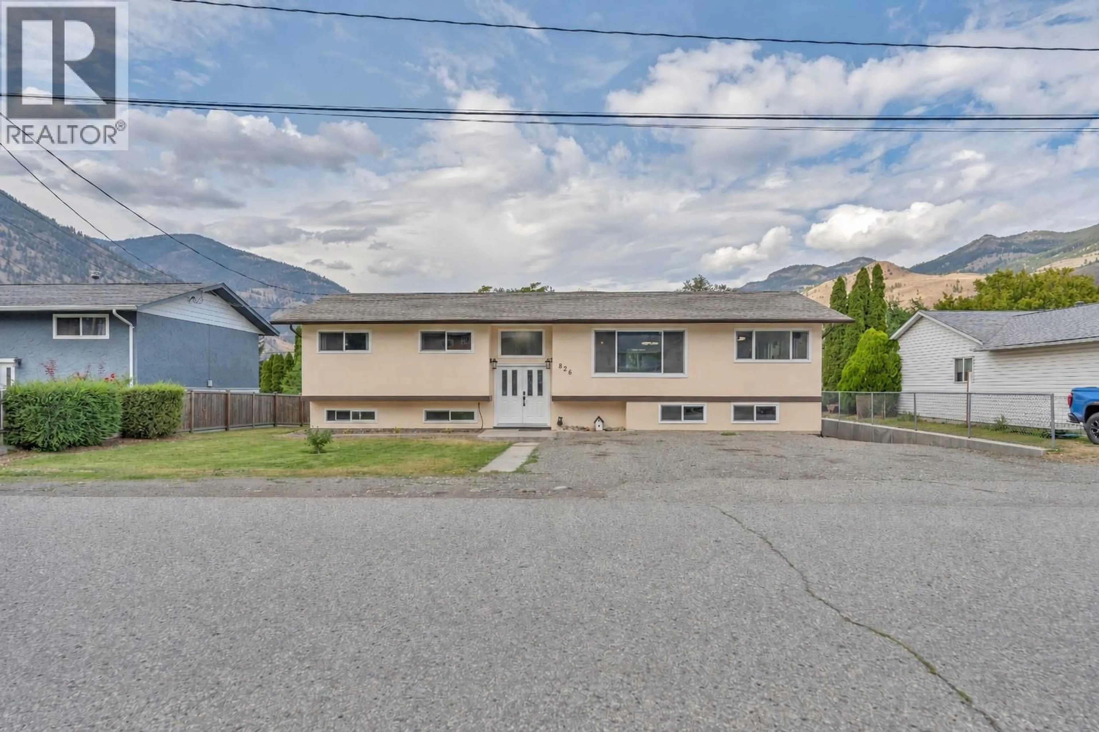 A pic from outside/outdoor area/front of a property/back of a property/a pic from drone, mountain view for 826 3RD AVENUE, Keremeos British Columbia V0X1N0