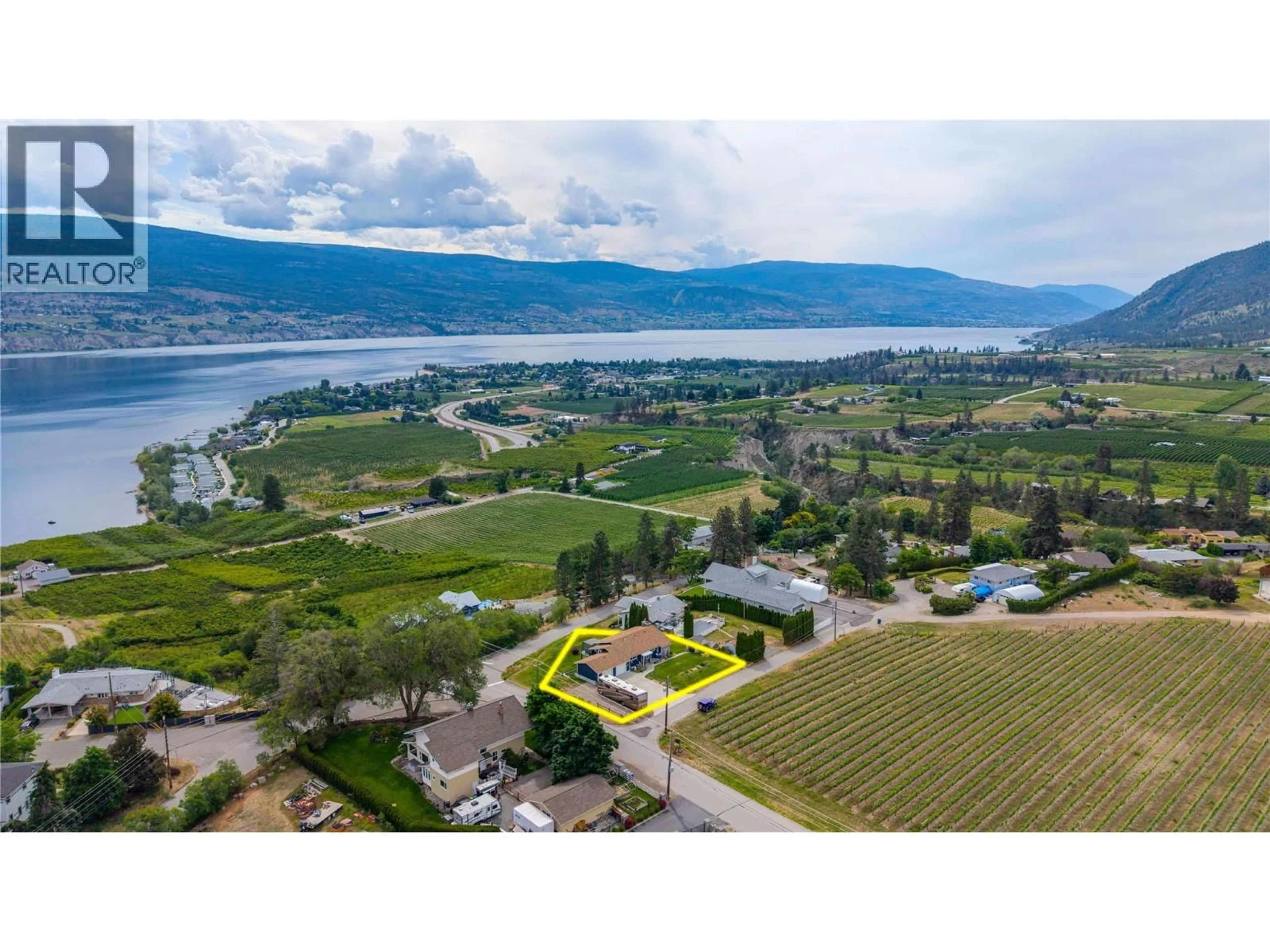 A pic from outside/outdoor area/front of a property/back of a property/a pic from drone, water/lake/river/ocean view for 5319 WHITE STREET, Summerland British Columbia V0H1Z7