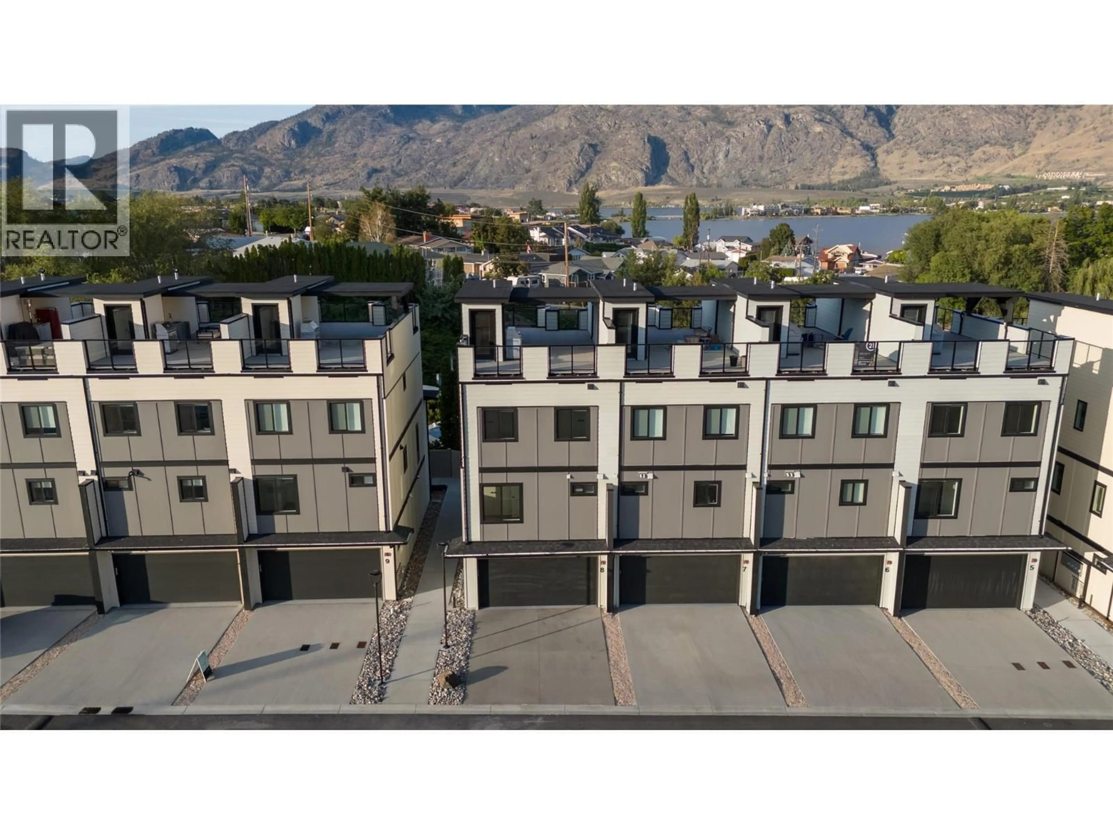 A pic from outside/outdoor area/front of a property/back of a property/a pic from drone, mountain view for 8 - 4601 97 STREET, Osoyoos British Columbia V0H1V1