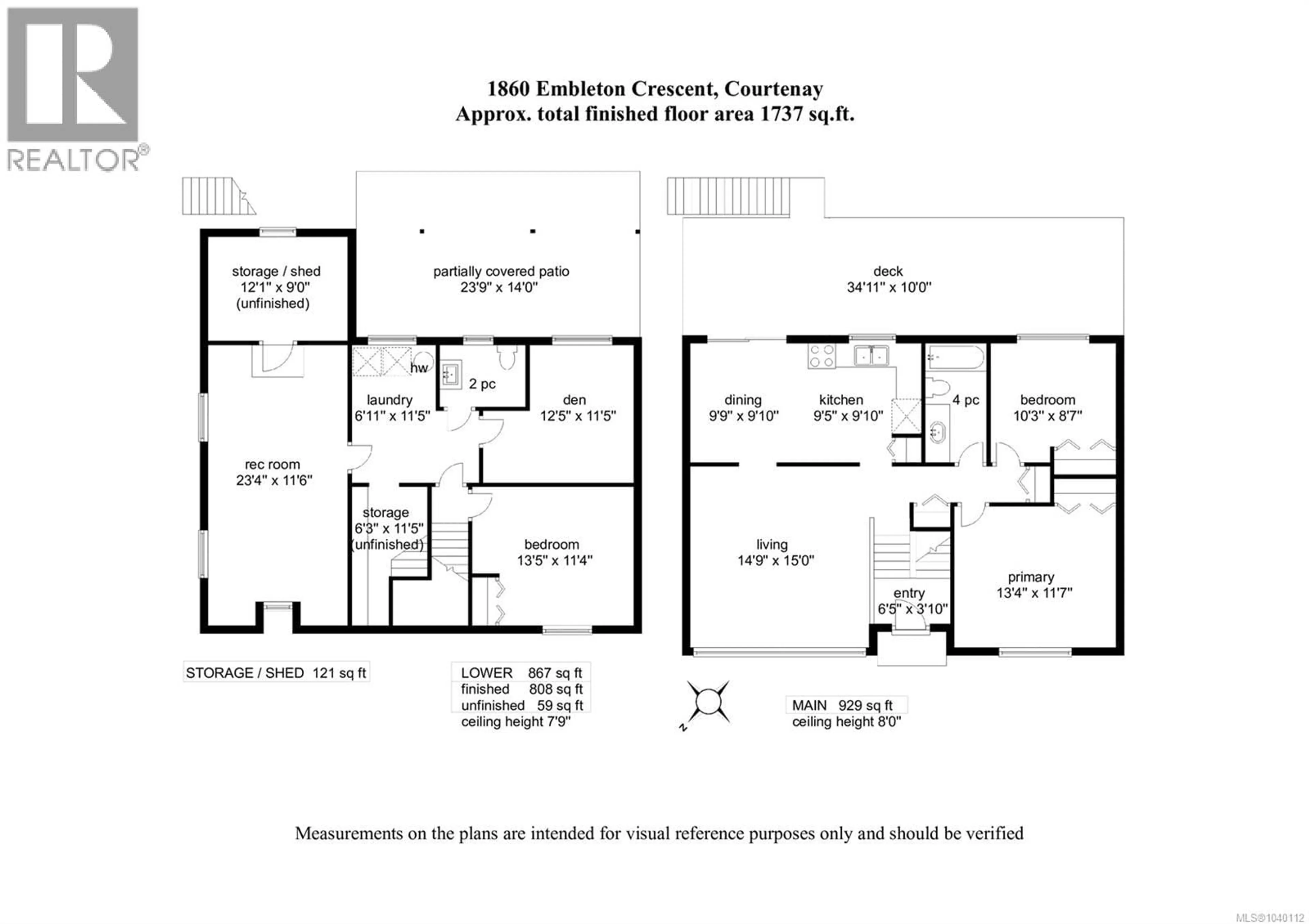 Floor plan for 1860 EMBLETON CRESCENT, Courtenay British Columbia V9N6N8