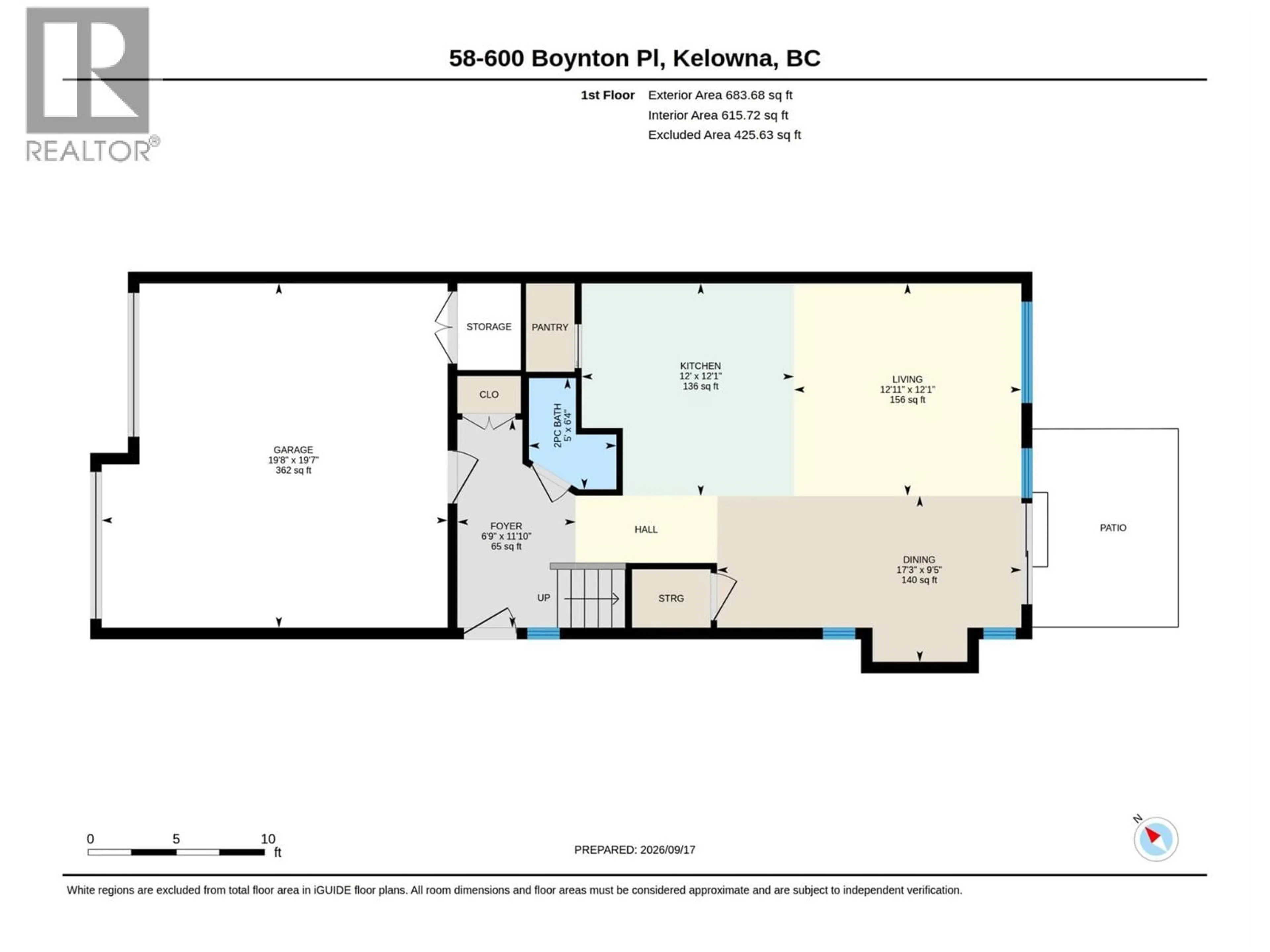 Floor plan for 58 - 600 BOYNTON PLACE, Kelowna British Columbia V1V3B8