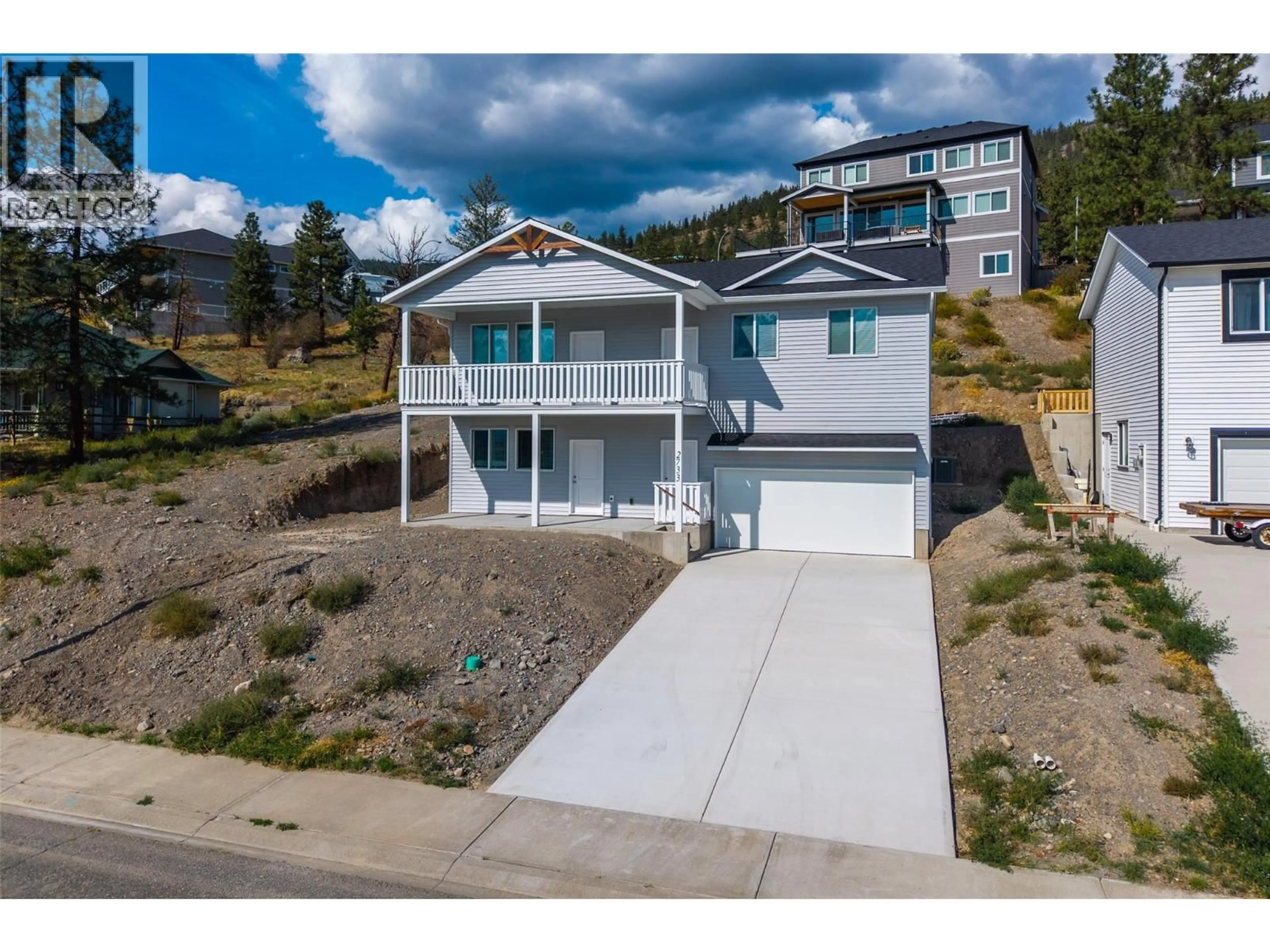 A pic from outside/outdoor area/front of a property/back of a property/a pic from drone, street for 2733 GRANDVIEW HEIGHTS, Merritt British Columbia V1K0A5