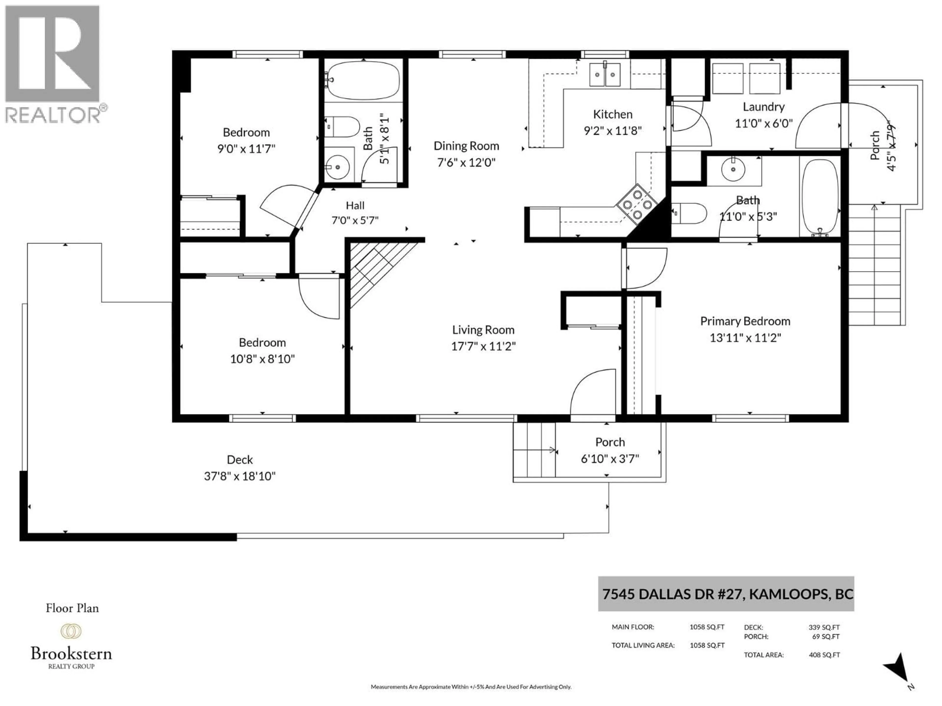 Floor plan for 27 - 7545 DALLAS DRIVE, Kamloops British Columbia V2C6X5