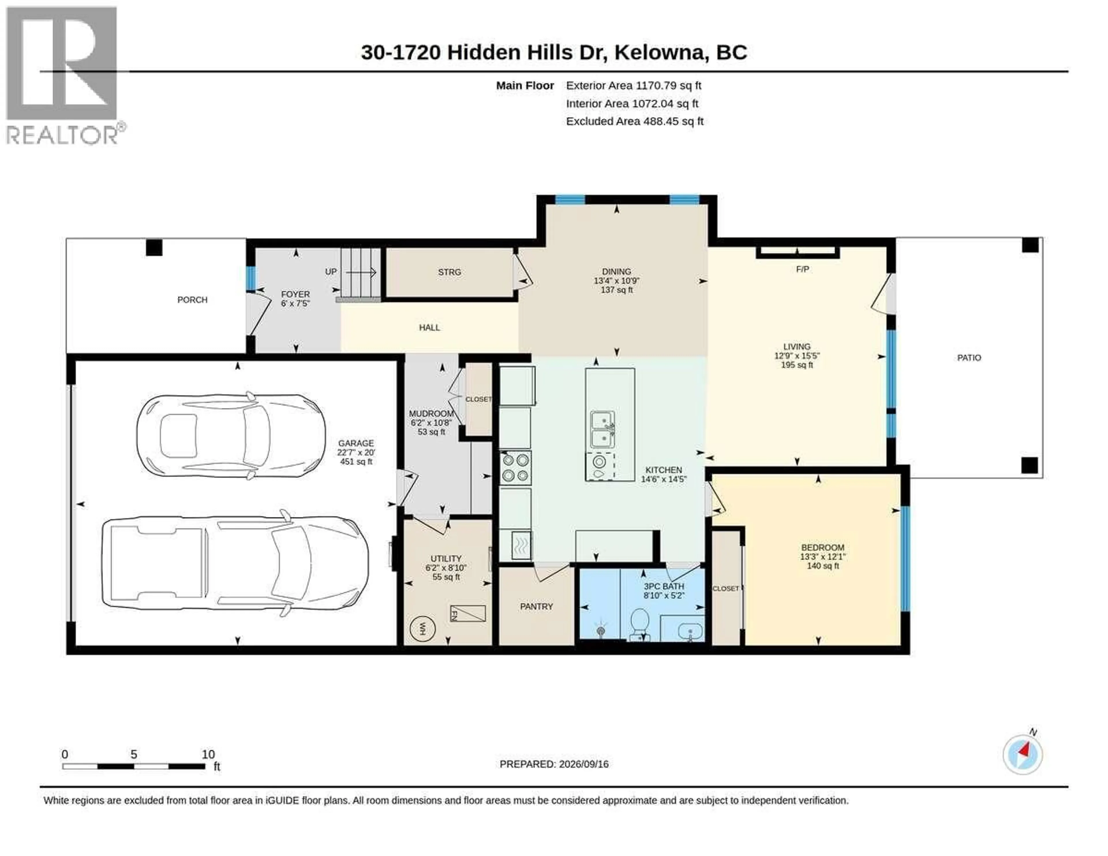 Floor plan for 30 - 1720 HIDDEN HILLS DRIVE, Kelowna British Columbia V1V0J5