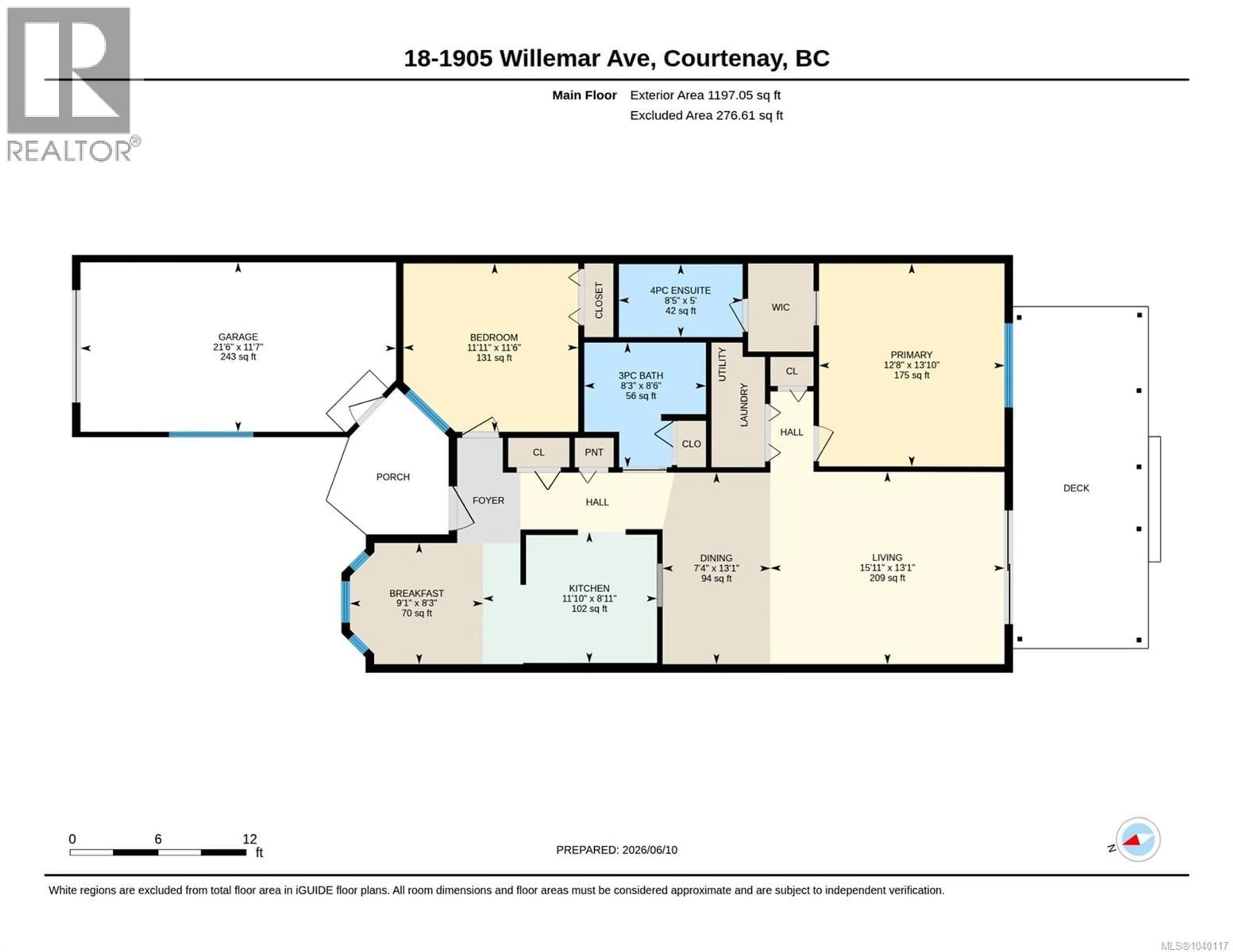Floor plan for 18 - 1905 WILLEMAR AVENUE, Courtenay British Columbia V9N3M5