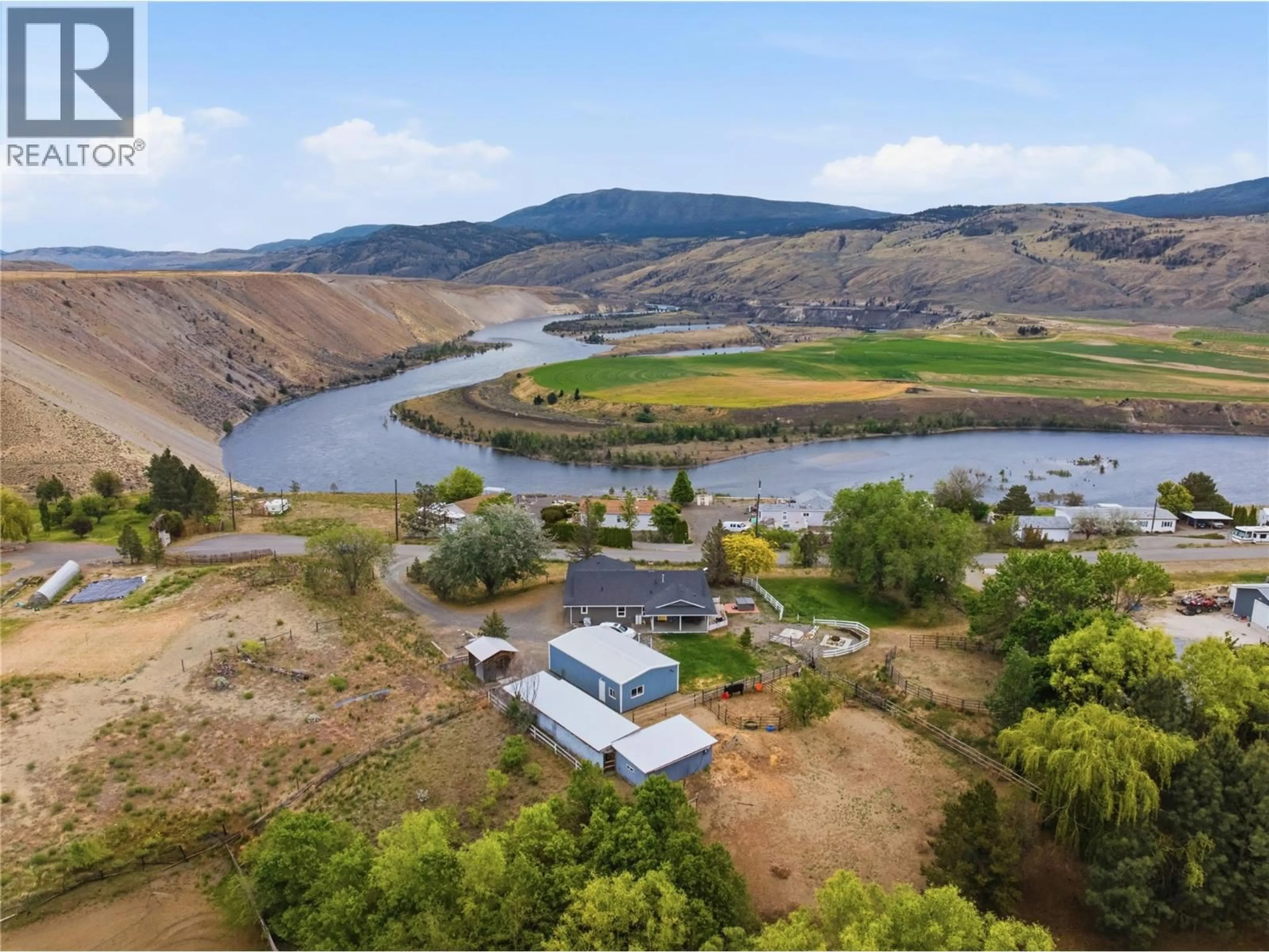 A pic from outside/outdoor area/front of a property/back of a property/a pic from drone, water/lake/river/ocean view for 6857 VALLEY ROAD, Kamloops British Columbia V0K2P0