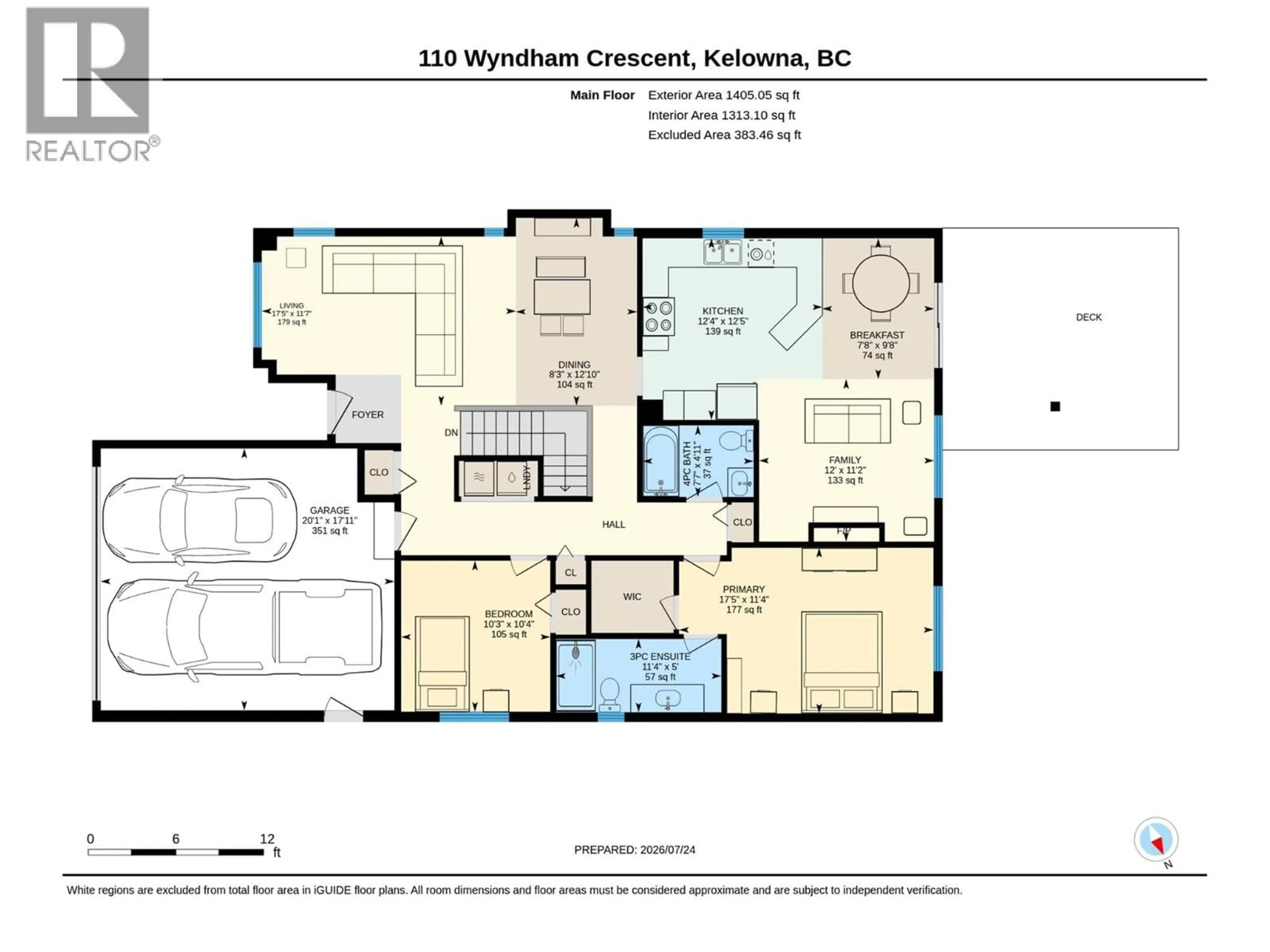 Floor plan for 110 WYNDHAM CRESCENT, Kelowna British Columbia V1V1Z2