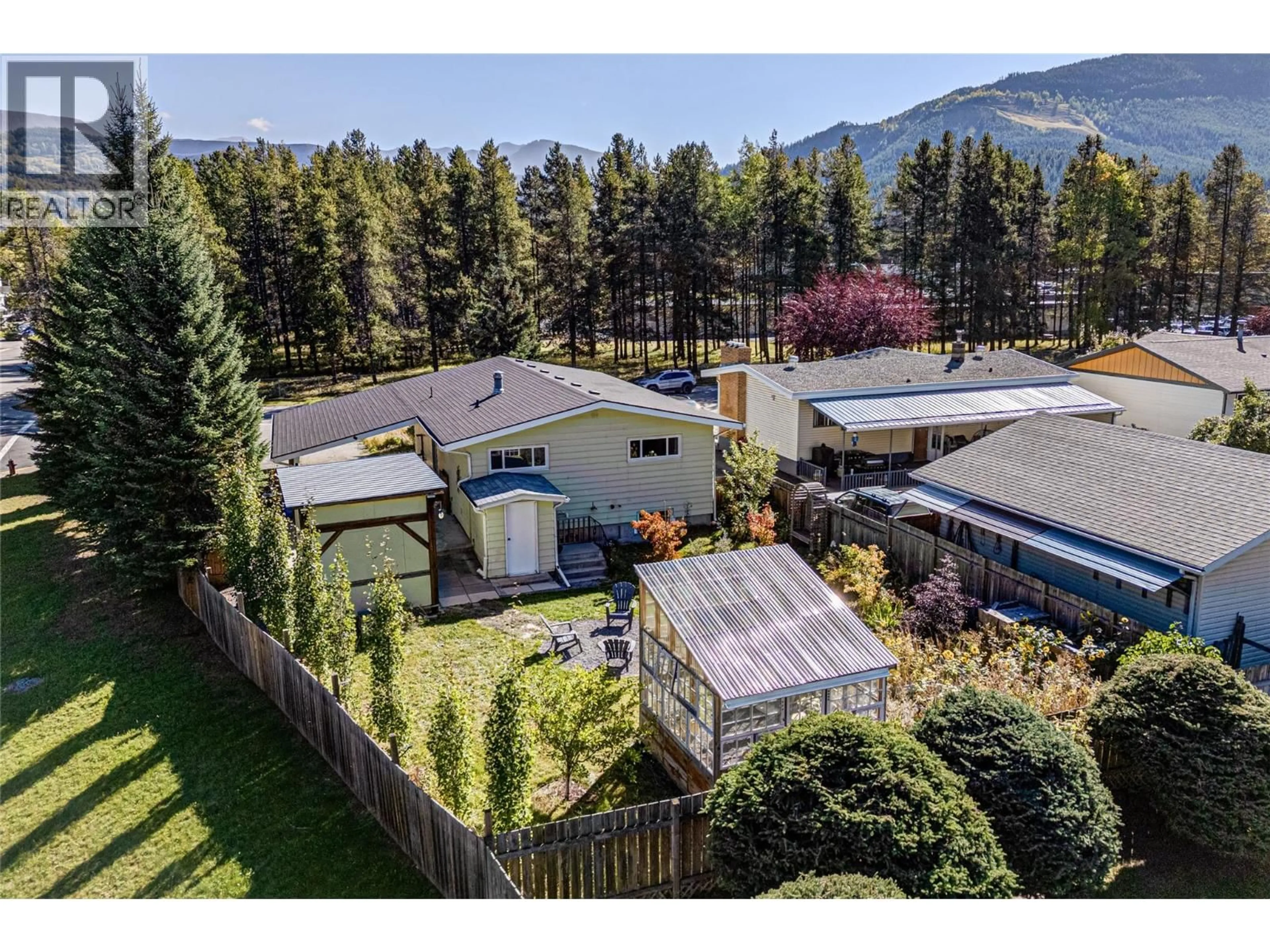 A pic from outside/outdoor area/front of a property/back of a property/a pic from drone, mountain view for 231 BLUE SPRUCE CRESCENT, Sparwood British Columbia V0B2G0