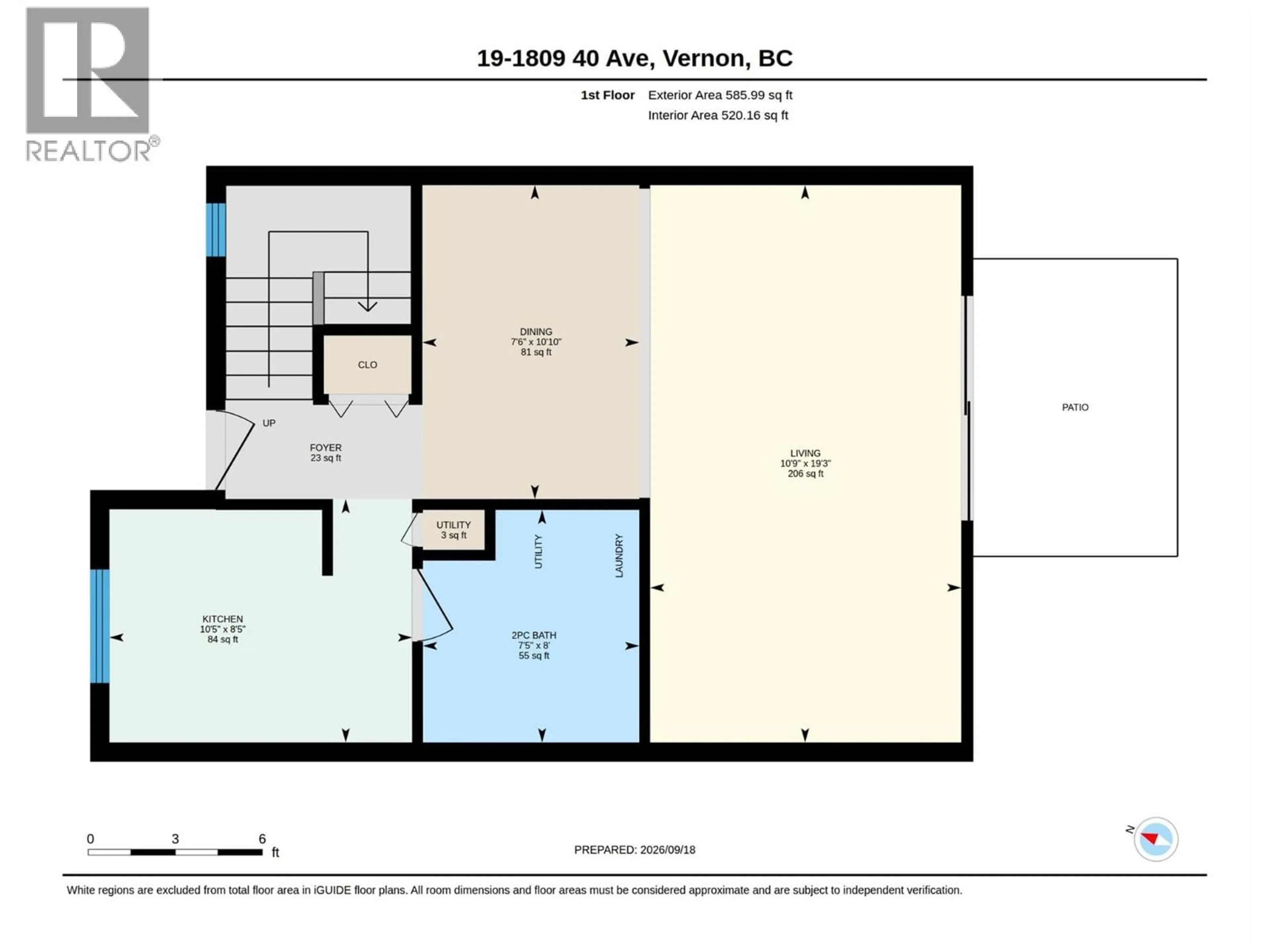 Floor plan for 19 - 1809 40 AVENUE, Vernon British Columbia V1T7X4