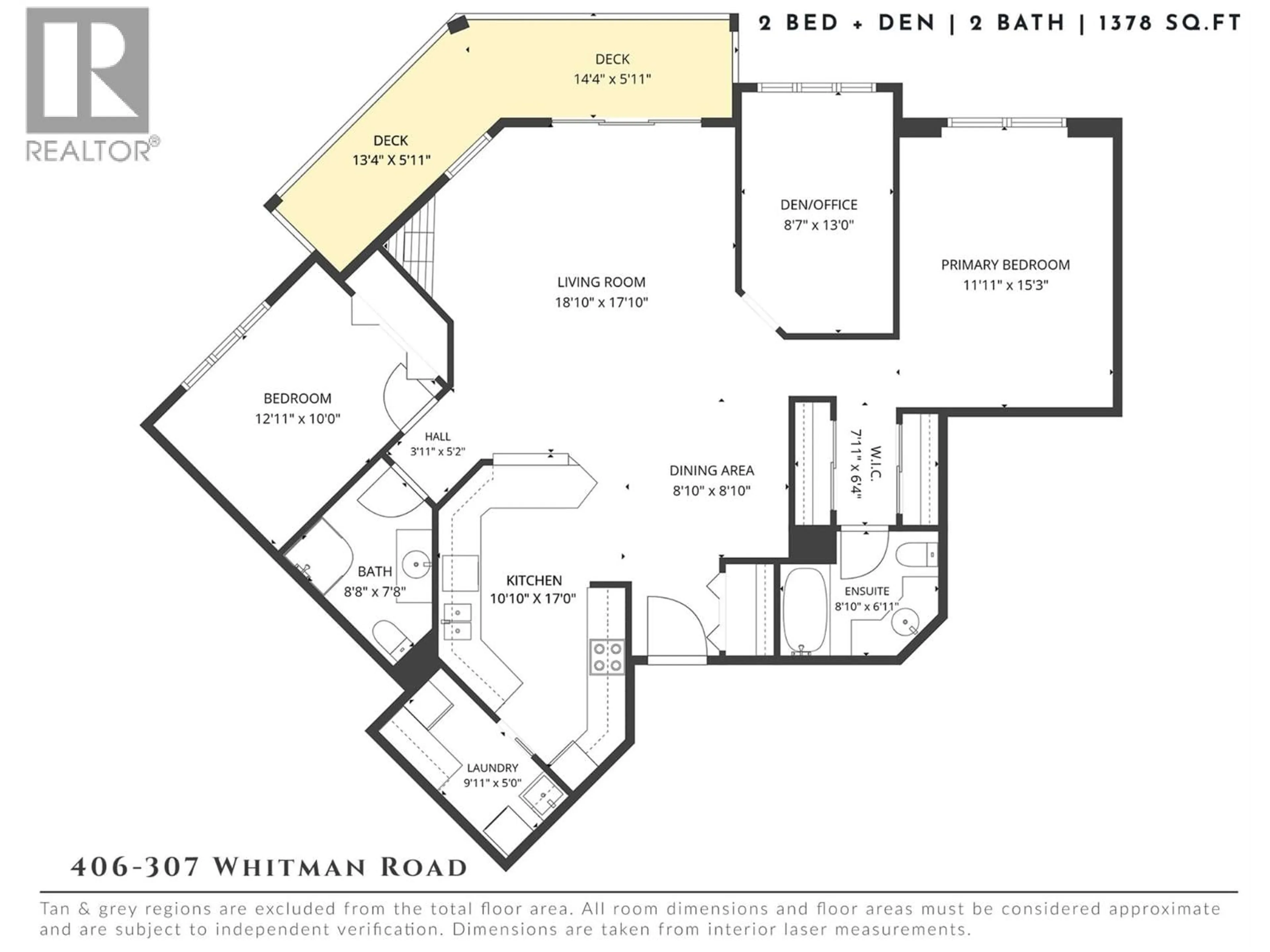 Floor plan for 406 - 307 WHITMAN ROAD, Kelowna British Columbia V1V2P3