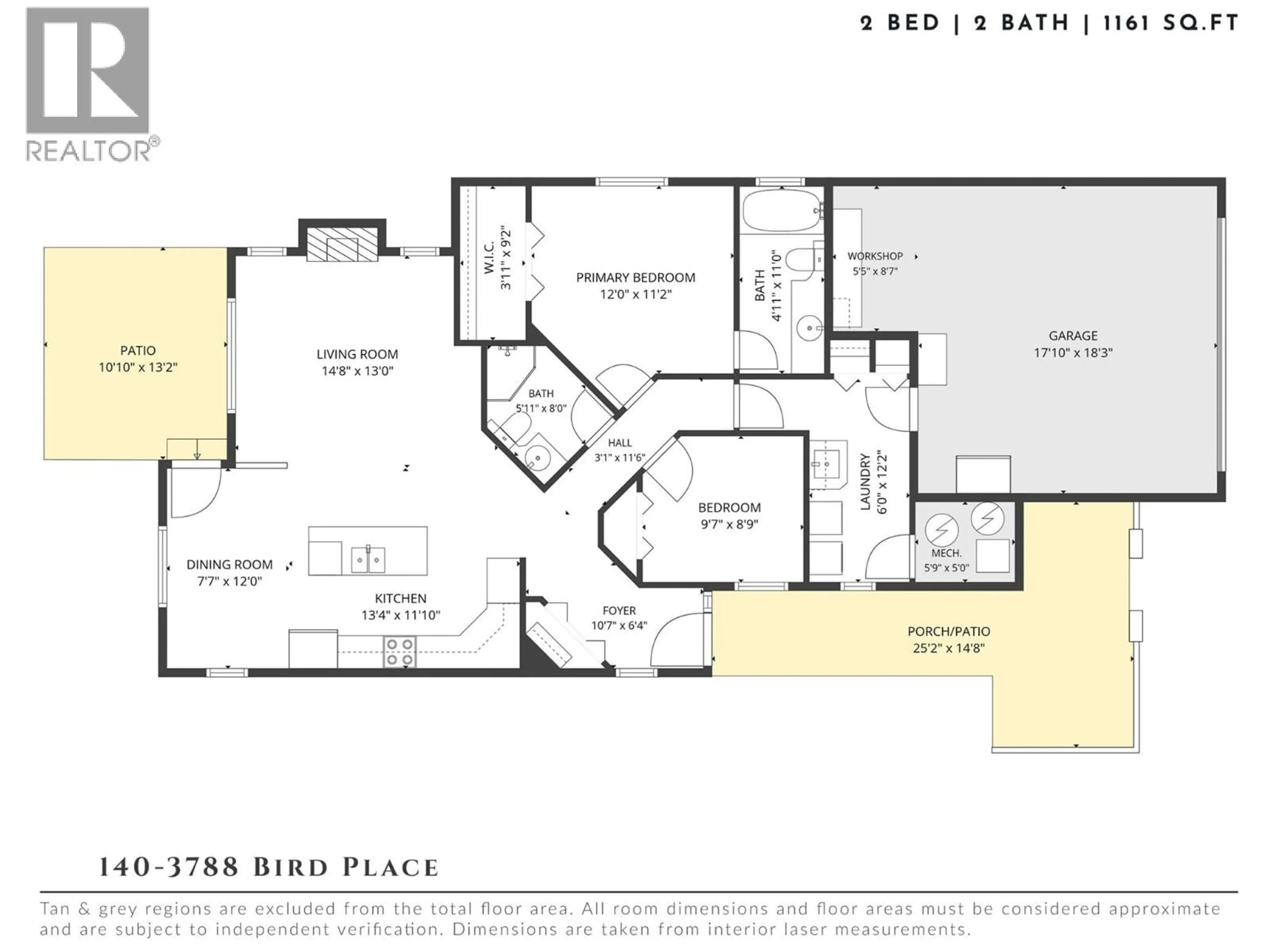 Floor plan for 140 - 3788 BIRD PLACE, Kelowna British Columbia V1W4T3