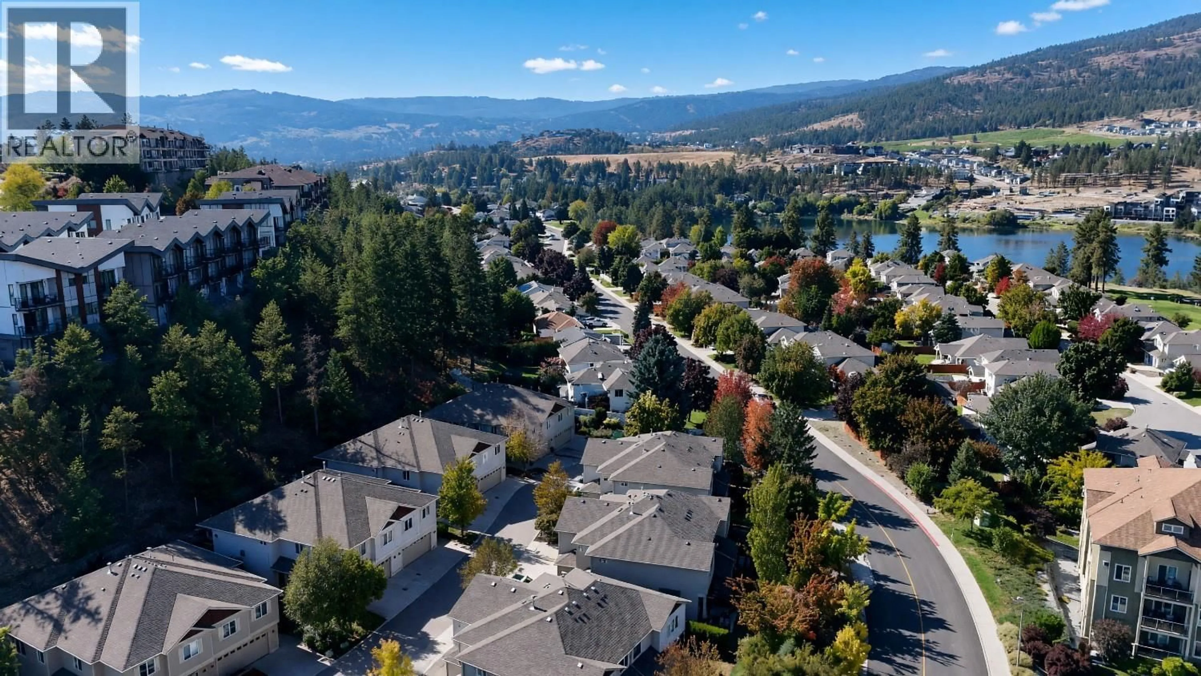 A pic from outside/outdoor area/front of a property/back of a property/a pic from drone, mountain view for 5 - 2175 SHANNON RIDGE DRIVE, West Kelowna British Columbia V4T2L1