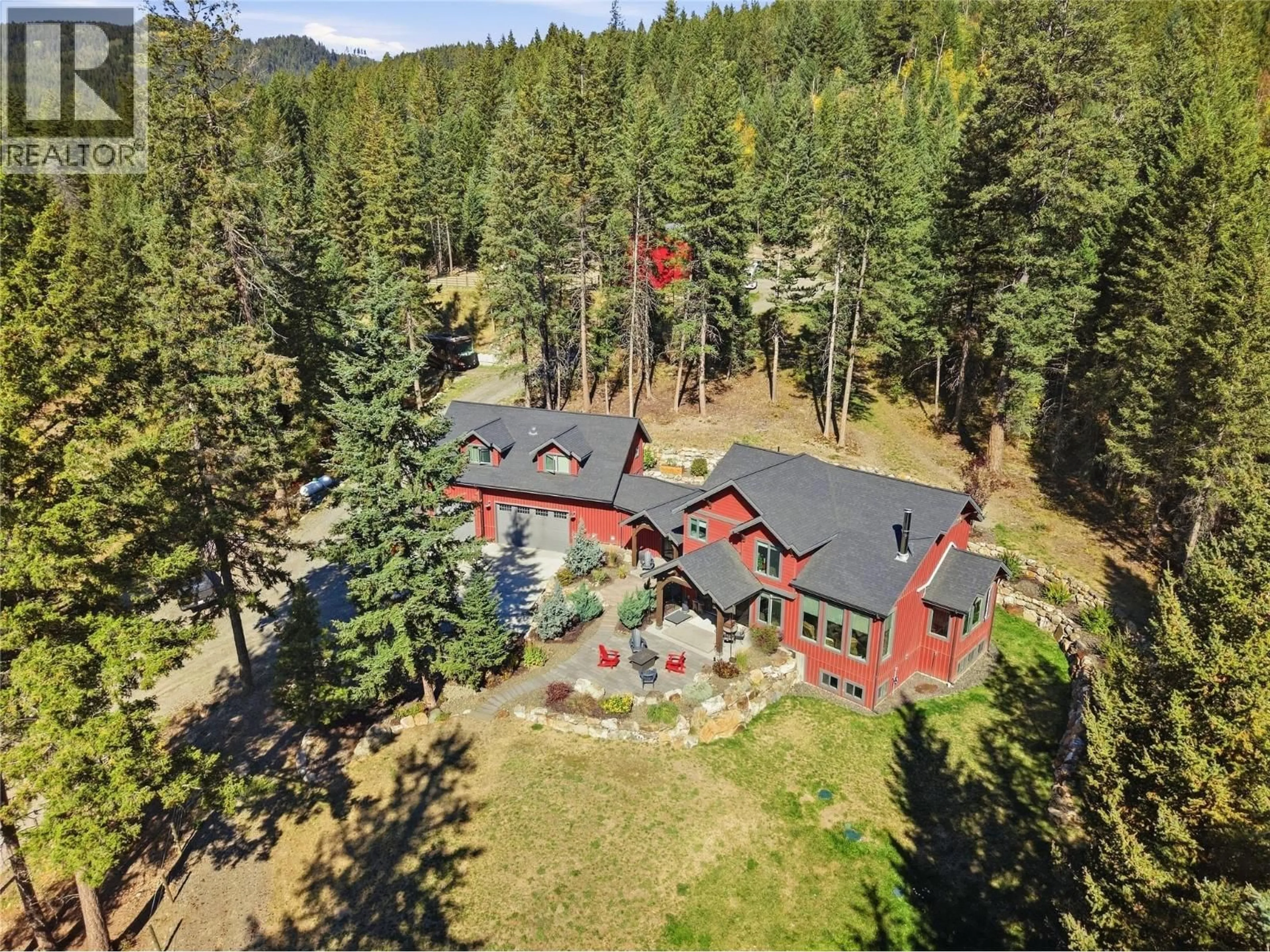 A pic from outside/outdoor area/front of a property/back of a property/a pic from drone, forest/trees view for 6560 FAWNHILL ROAD, Kamloops British Columbia V0E1Z0