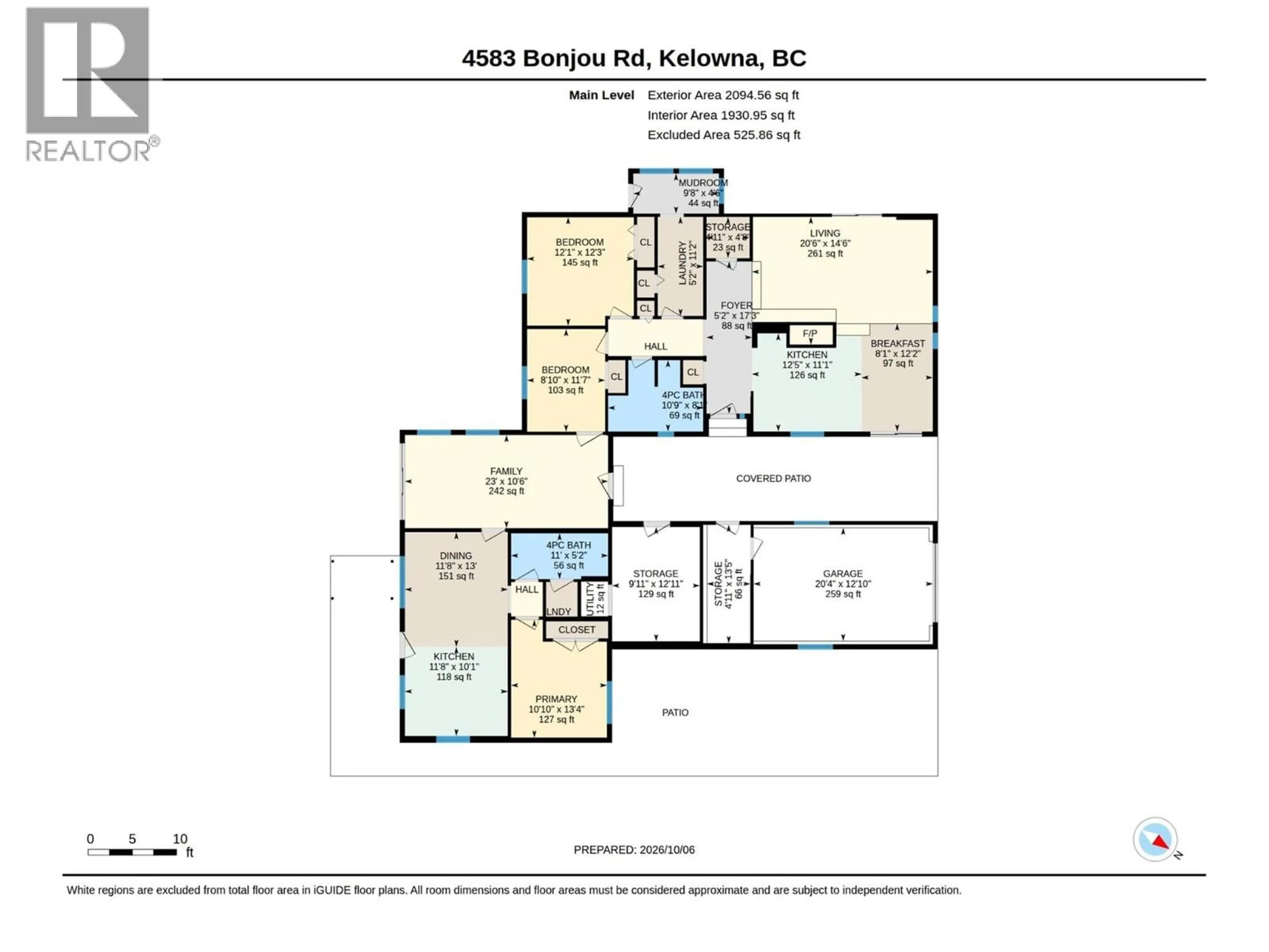 Floor plan for 4583 BONJOU ROAD, Kelowna British Columbia V1W1M7