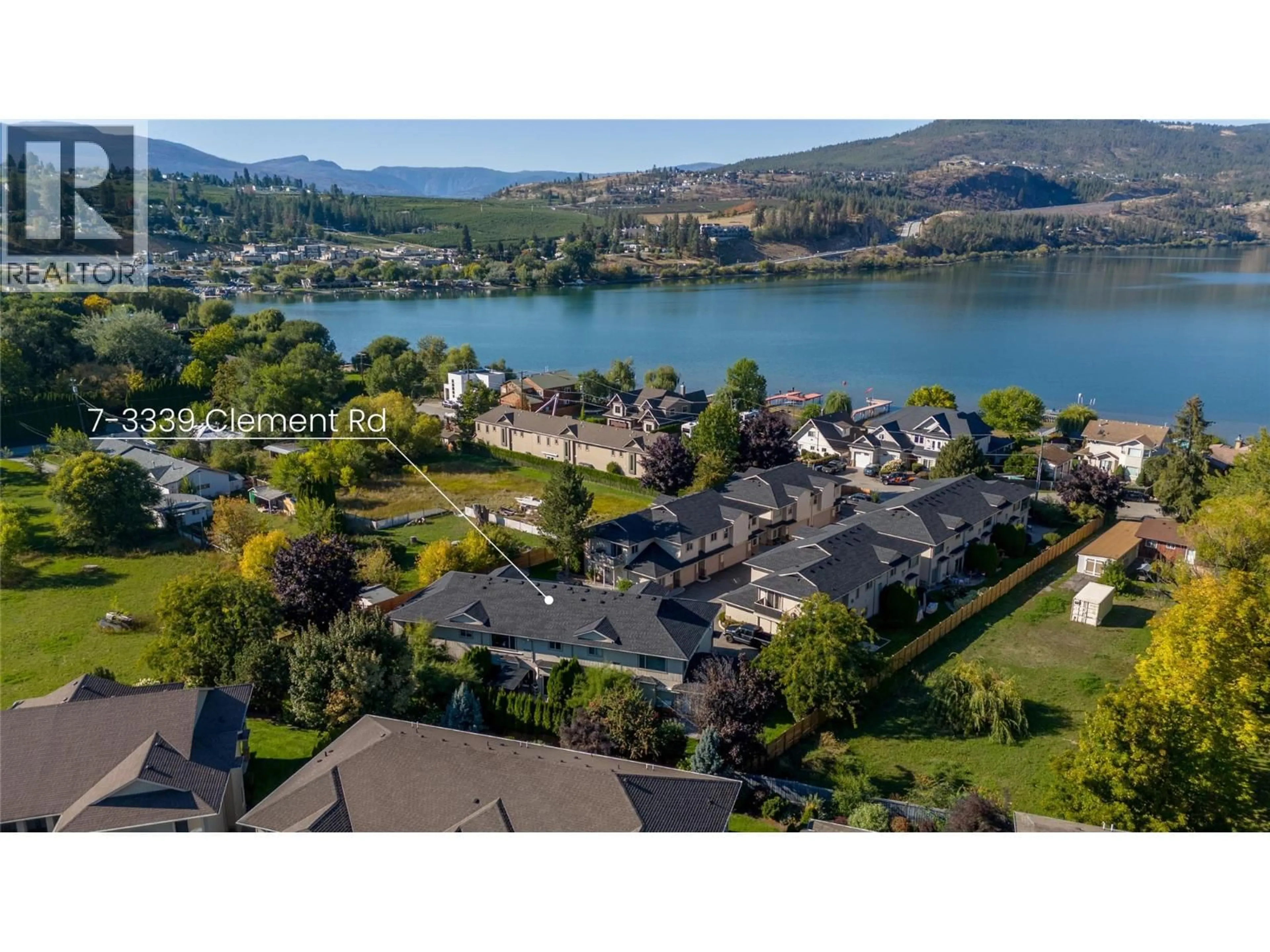 A pic from outside/outdoor area/front of a property/back of a property/a pic from drone, water/lake/river/ocean view for 7 - 3339 CLEMENT ROAD, Lake Country British Columbia V4V2M5