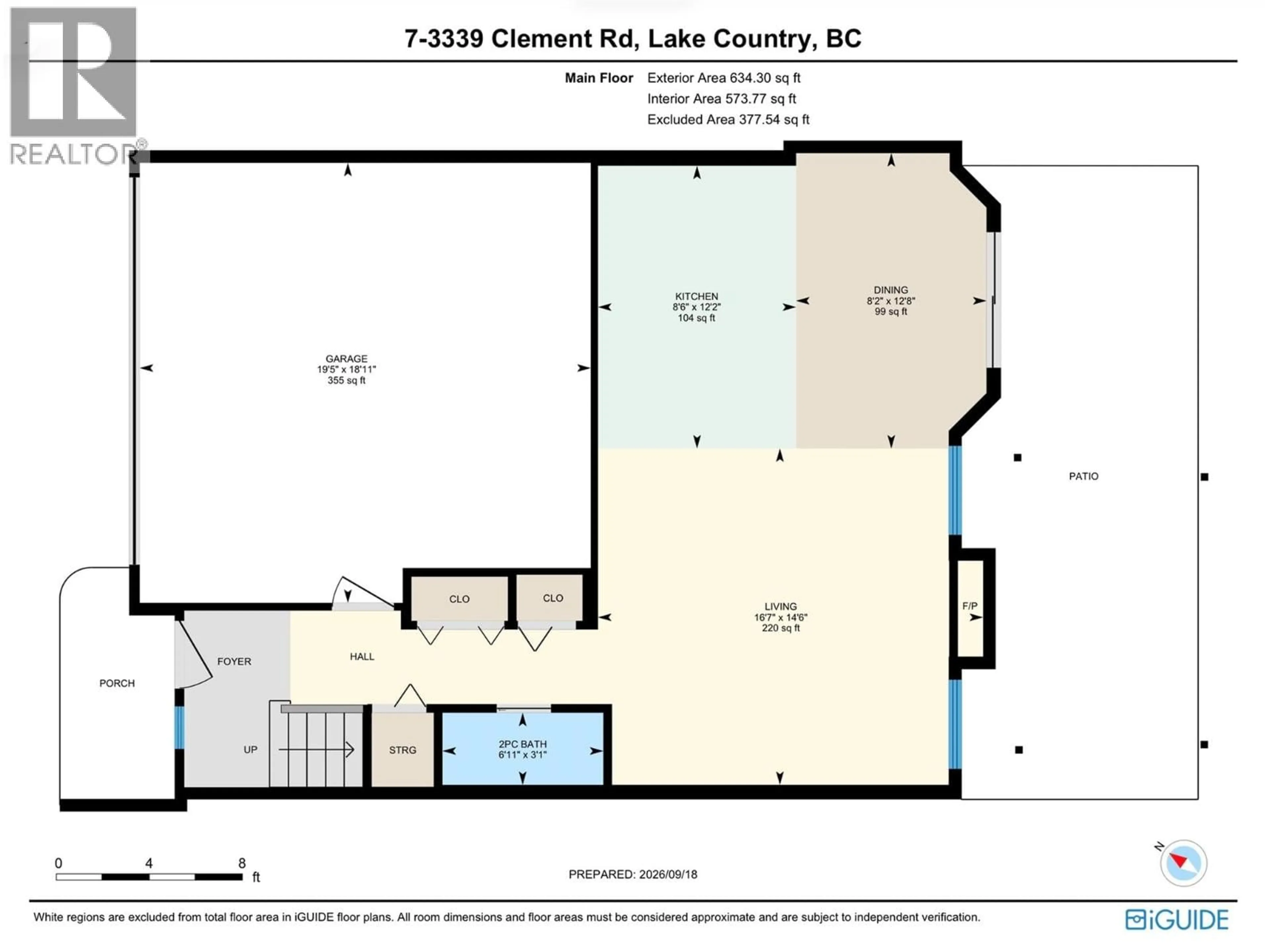 Floor plan for 7 - 3339 CLEMENT ROAD, Lake Country British Columbia V4V2M5