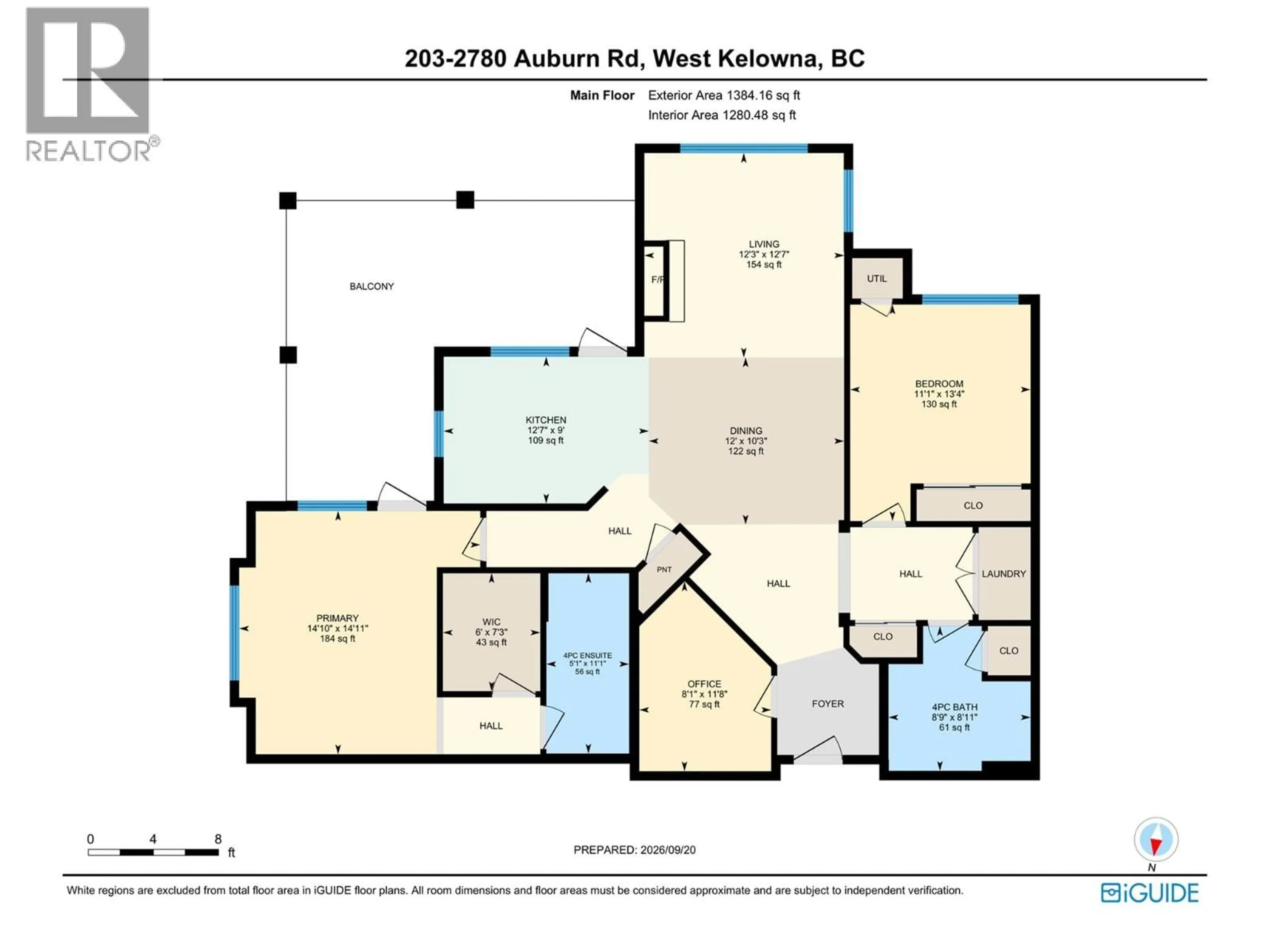 Floor plan for 203 - 2780 AUBURN ROAD, West Kelowna British Columbia V4T4C2