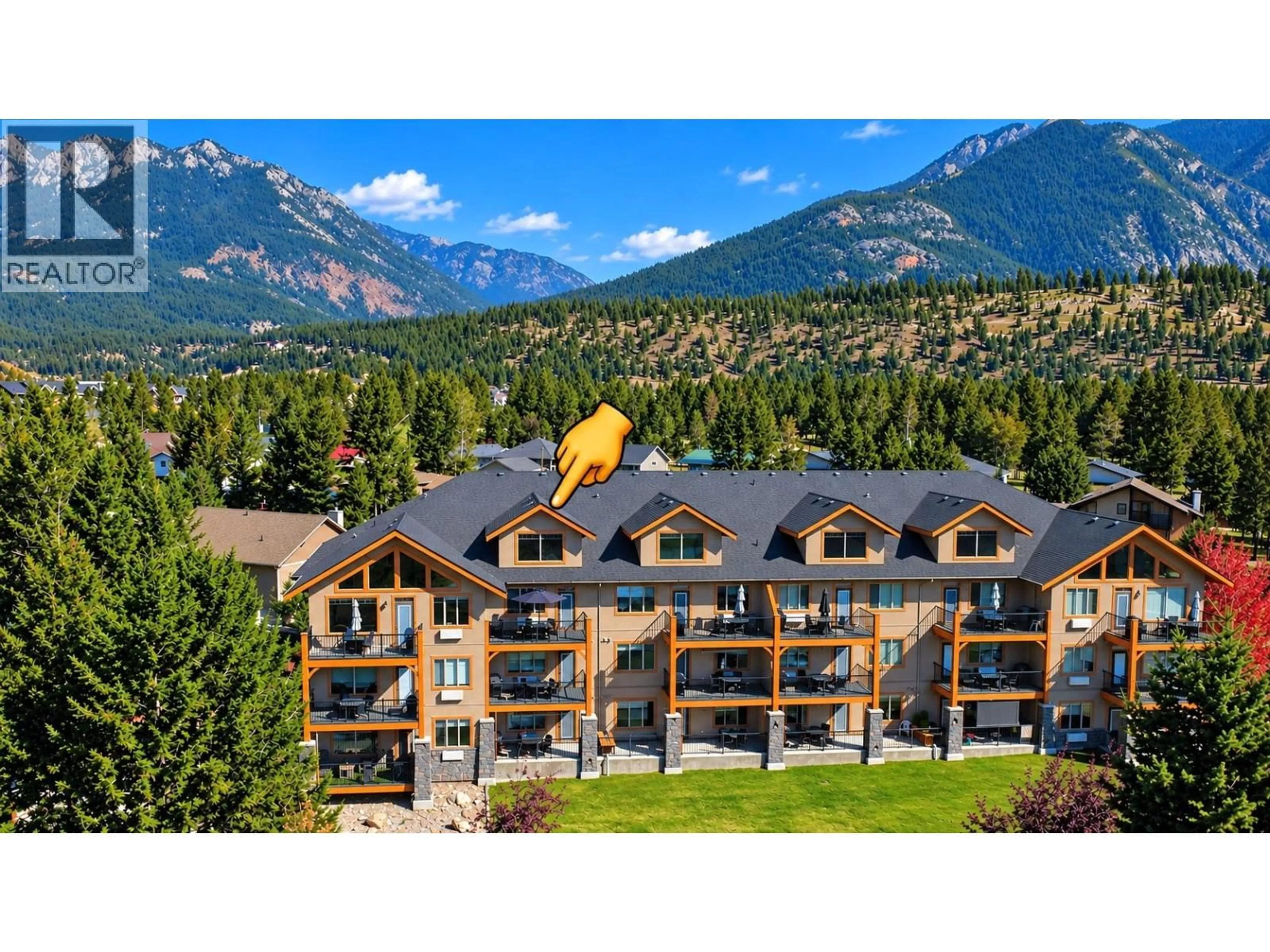 A pic from outside/outdoor area/front of a property/back of a property/a pic from drone, mountain view for 735 P - 700 BIGHORN BOULEVARD, Radium Hot Springs British Columbia V0A1M0