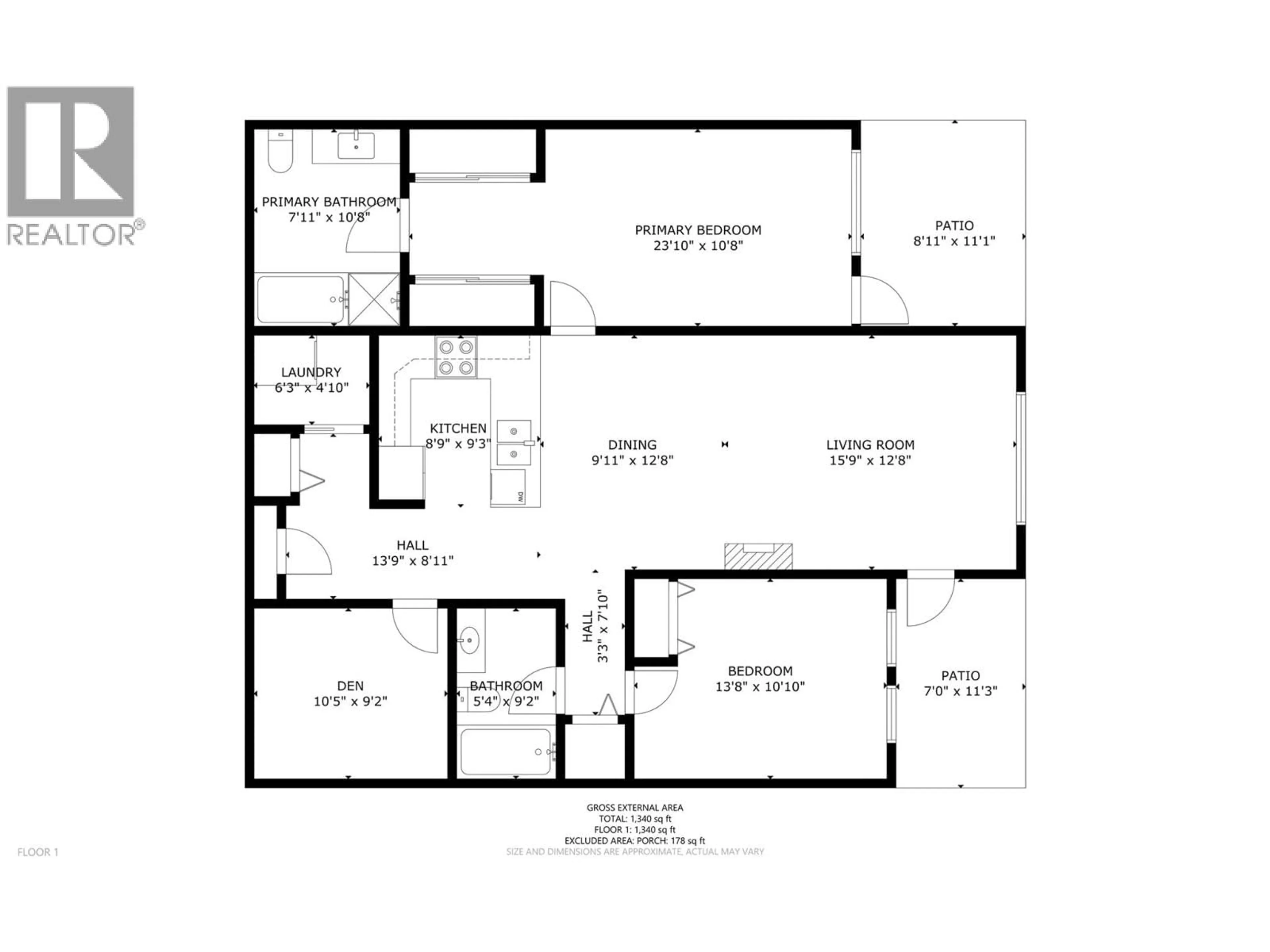 Floor plan for 105 - 3735 CASORSO ROAD, Kelowna British Columbia V1W5G1