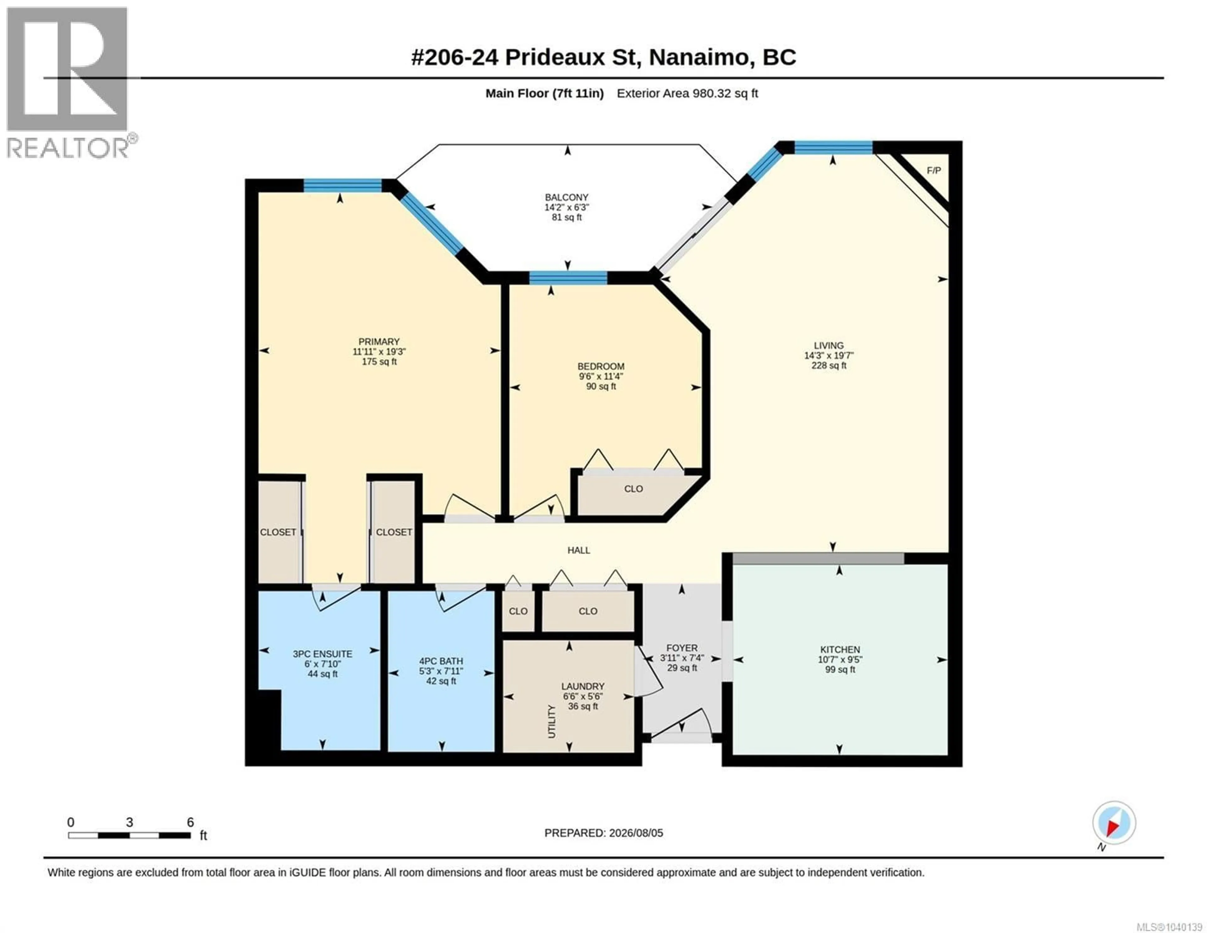 Floor plan for 206 - 24 PRIDEAUX STREET, Nanaimo British Columbia V9R2M4
