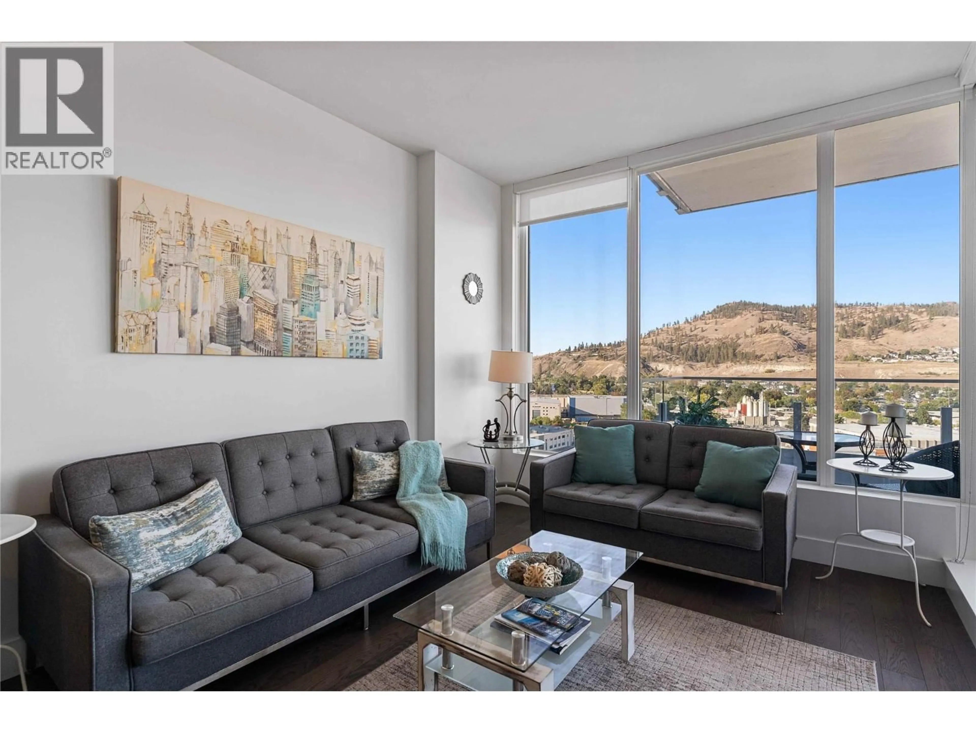 Living room with furniture, unknown for 1401 - 1181 SUNSET DRIVE, Kelowna British Columbia V1Y0L4