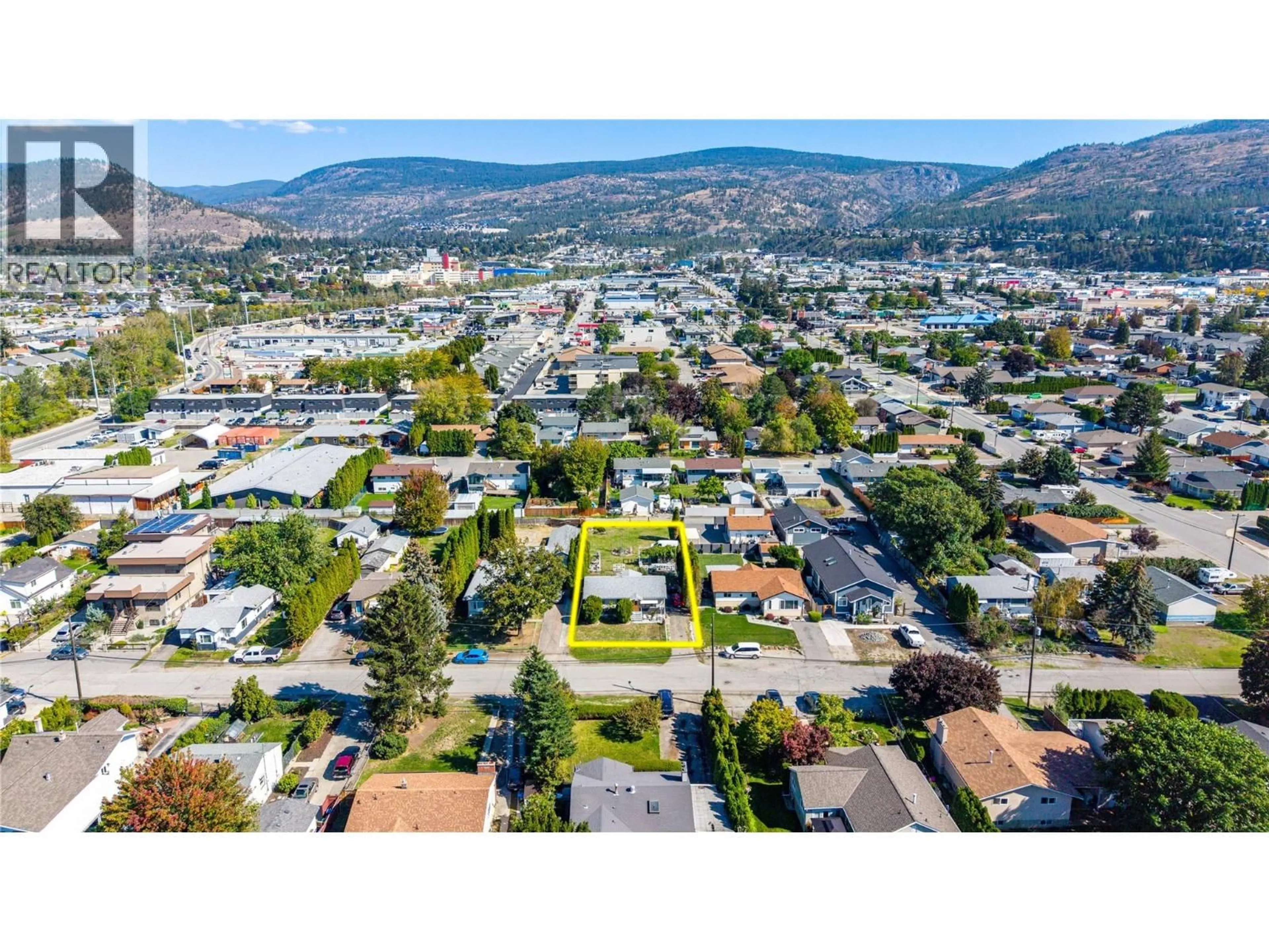 A pic from outside/outdoor area/front of a property/back of a property/a pic from drone, mountain view for 1826 FAIRFORD DRIVE, Penticton British Columbia V2A6C8