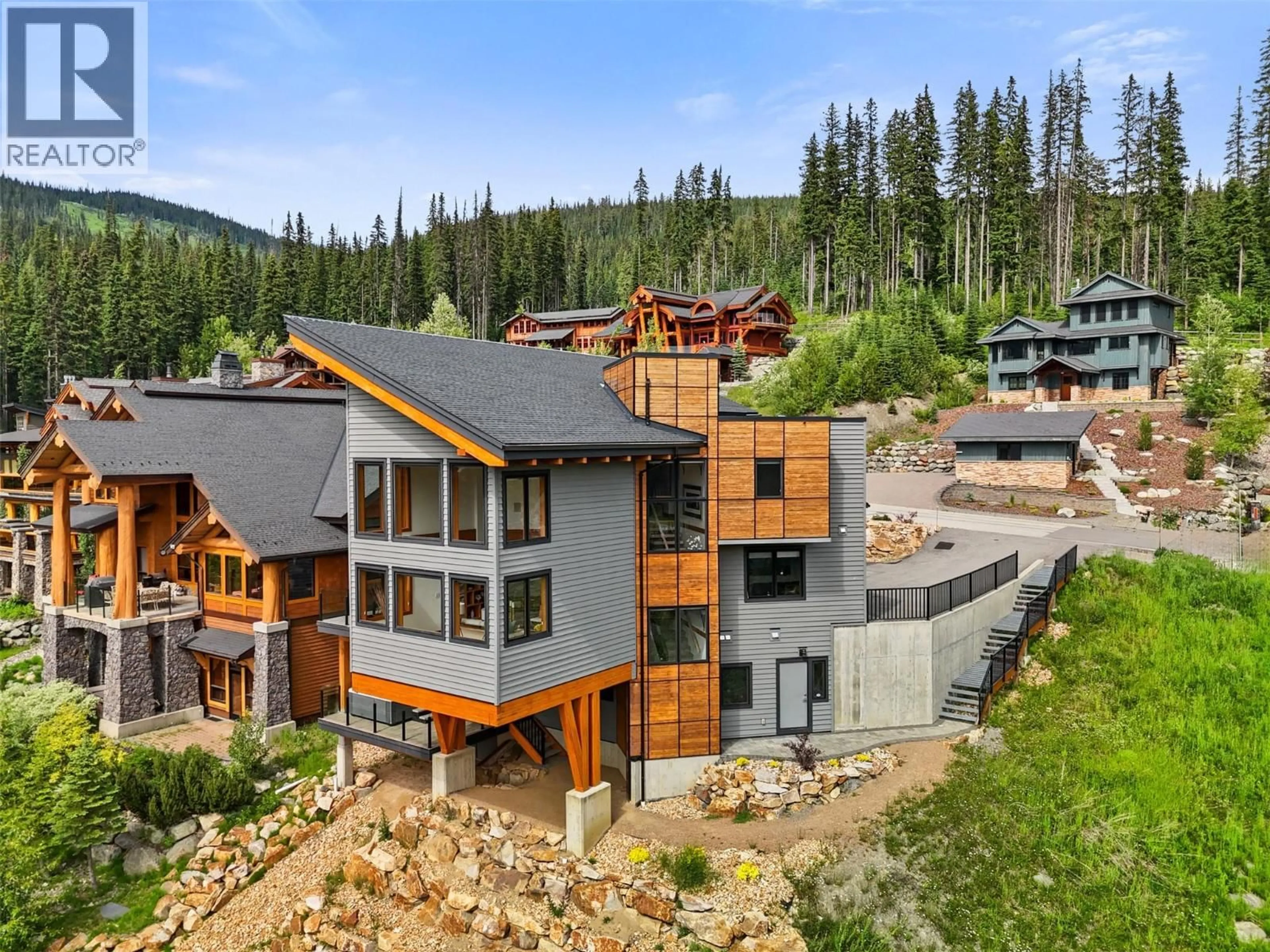 A pic from outside/outdoor area/front of a property/back of a property/a pic from drone, mountain view for 4249 BELLA VISTA DRIVE, Sun Peaks British Columbia V0E5N0