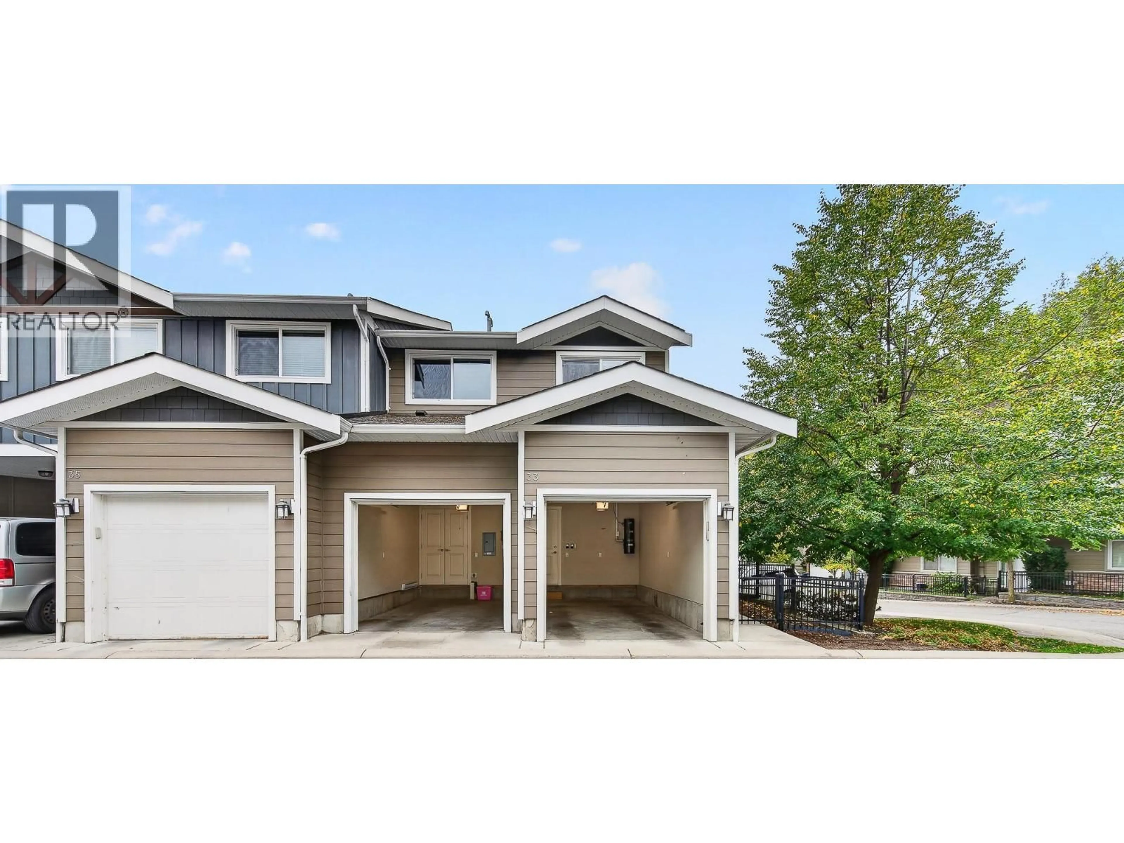 Home with vinyl exterior material, street for 33 - 600 BOYNTON PLACE, Kelowna British Columbia V1V3B8