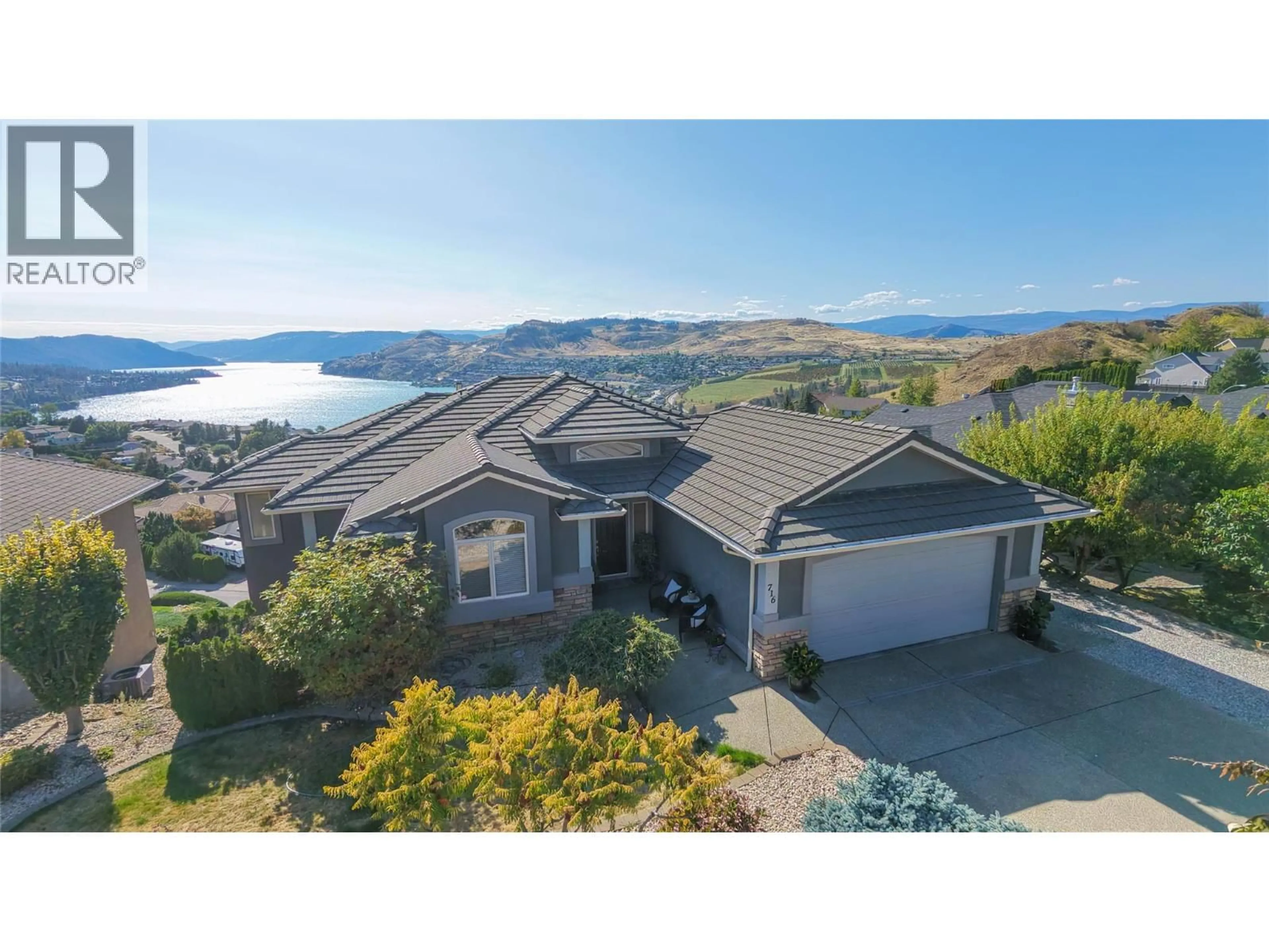 A pic from outside/outdoor area/front of a property/back of a property/a pic from drone, water/lake/river/ocean view for 716 MT. YORK DRIVE, Coldstream British Columbia V1B3X2