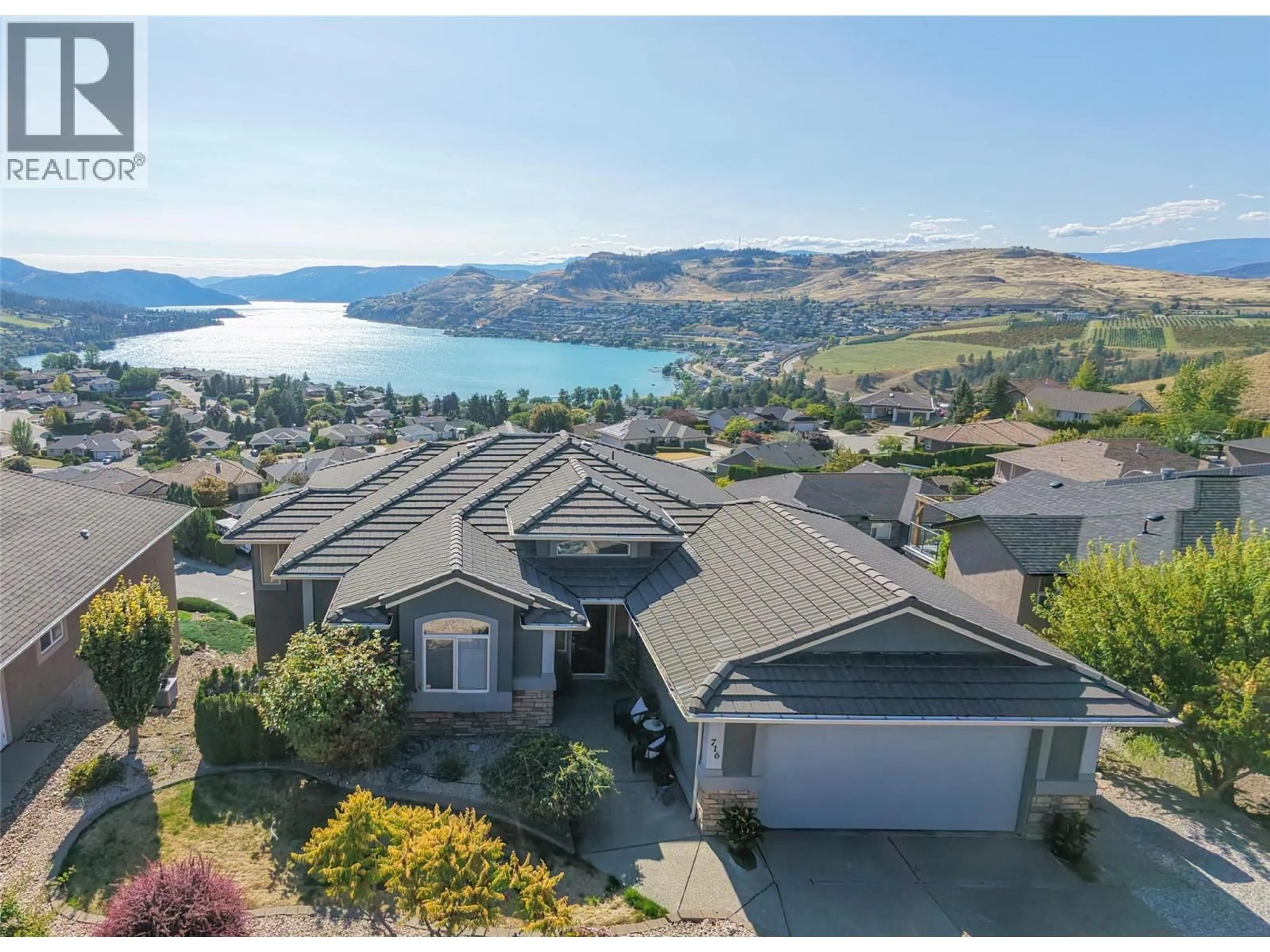 A pic from outside/outdoor area/front of a property/back of a property/a pic from drone, water/lake/river/ocean view for 716 MT. YORK DRIVE, Coldstream British Columbia V1B3X2