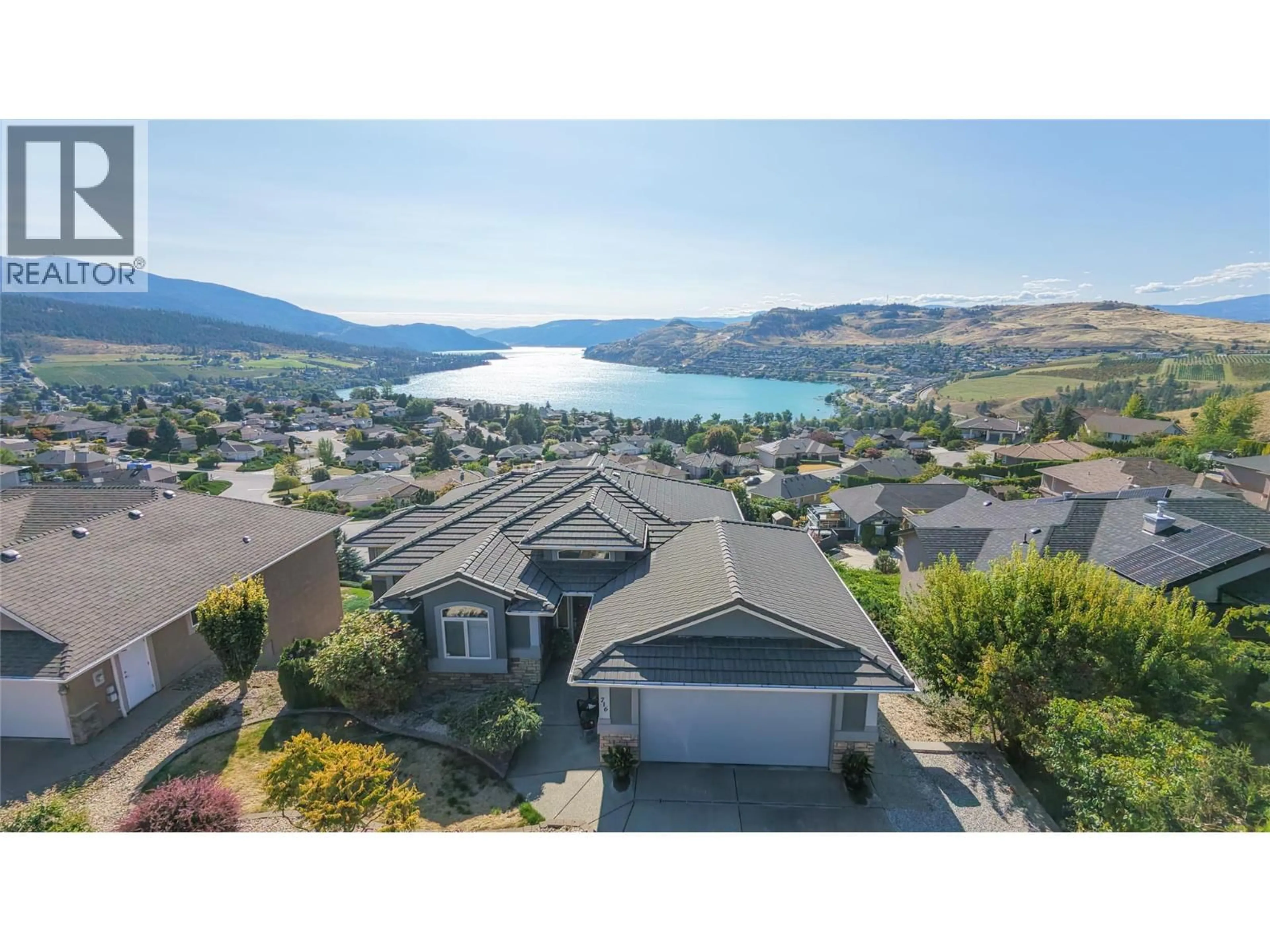 A pic from outside/outdoor area/front of a property/back of a property/a pic from drone, water/lake/river/ocean view for 716 MT. YORK DRIVE, Coldstream British Columbia V1B3X2