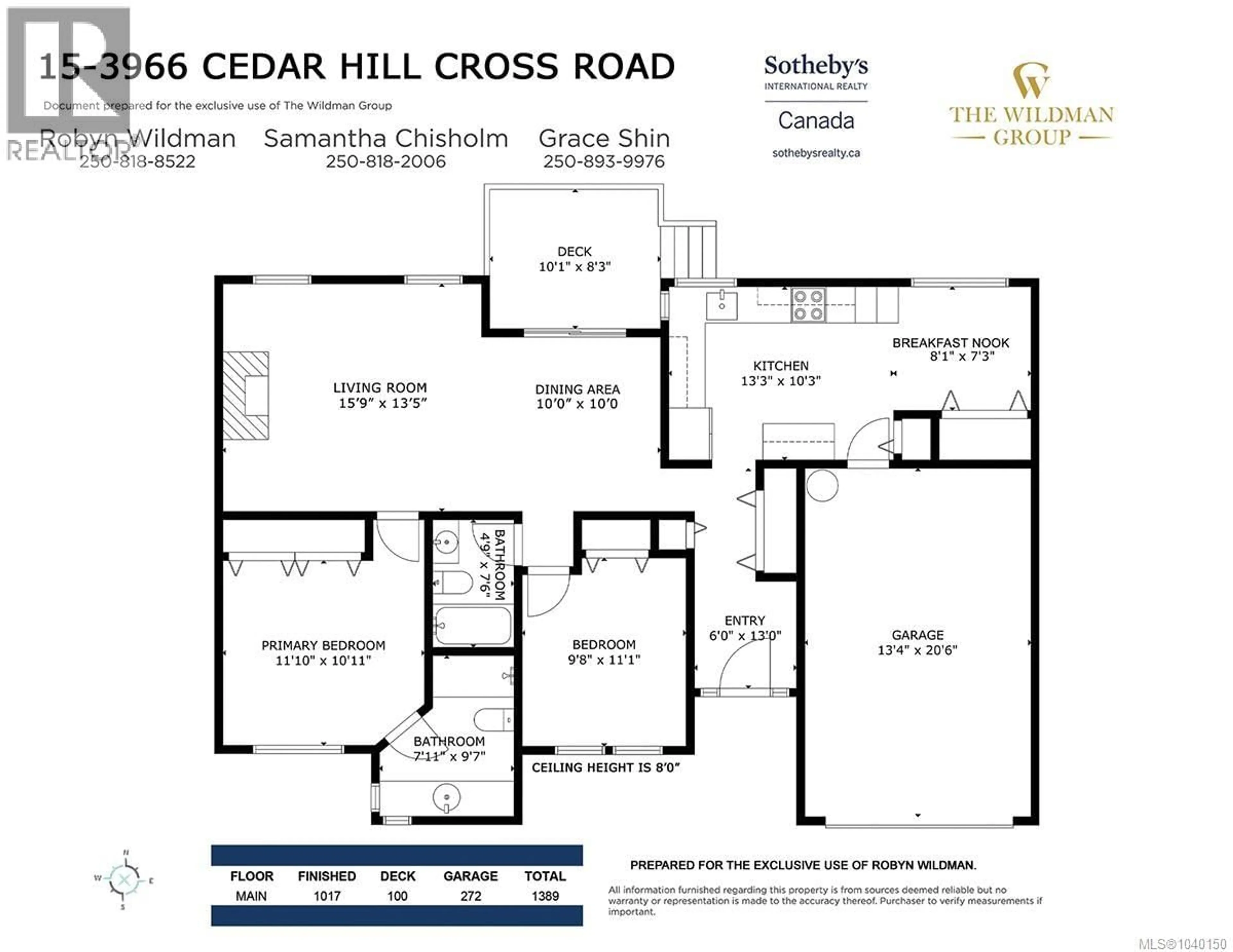 Floor plan for 15 - 3966 CEDAR HILL CROSS ROAD, Saanich British Columbia V8P4R5