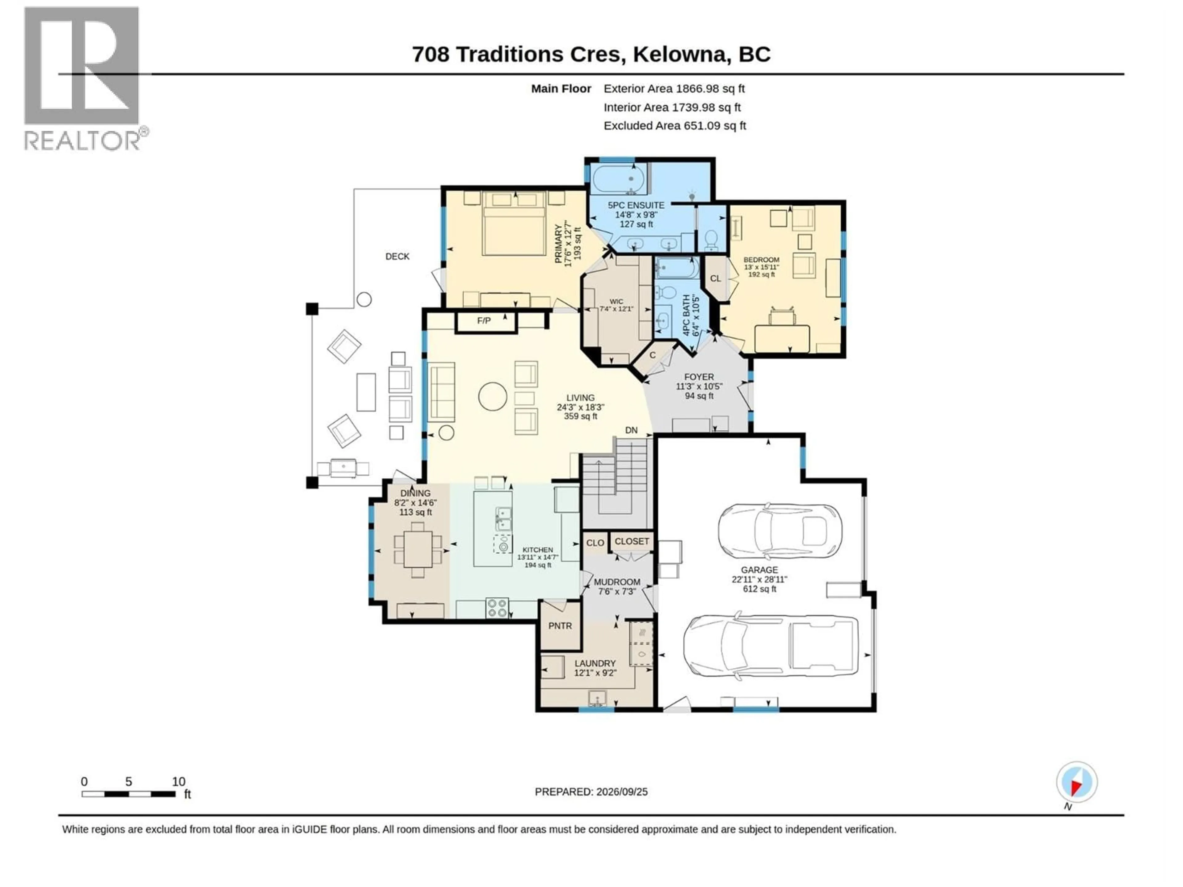 Floor plan for 708 TRADITIONS CRESCENT, Kelowna British Columbia V1V2Y2