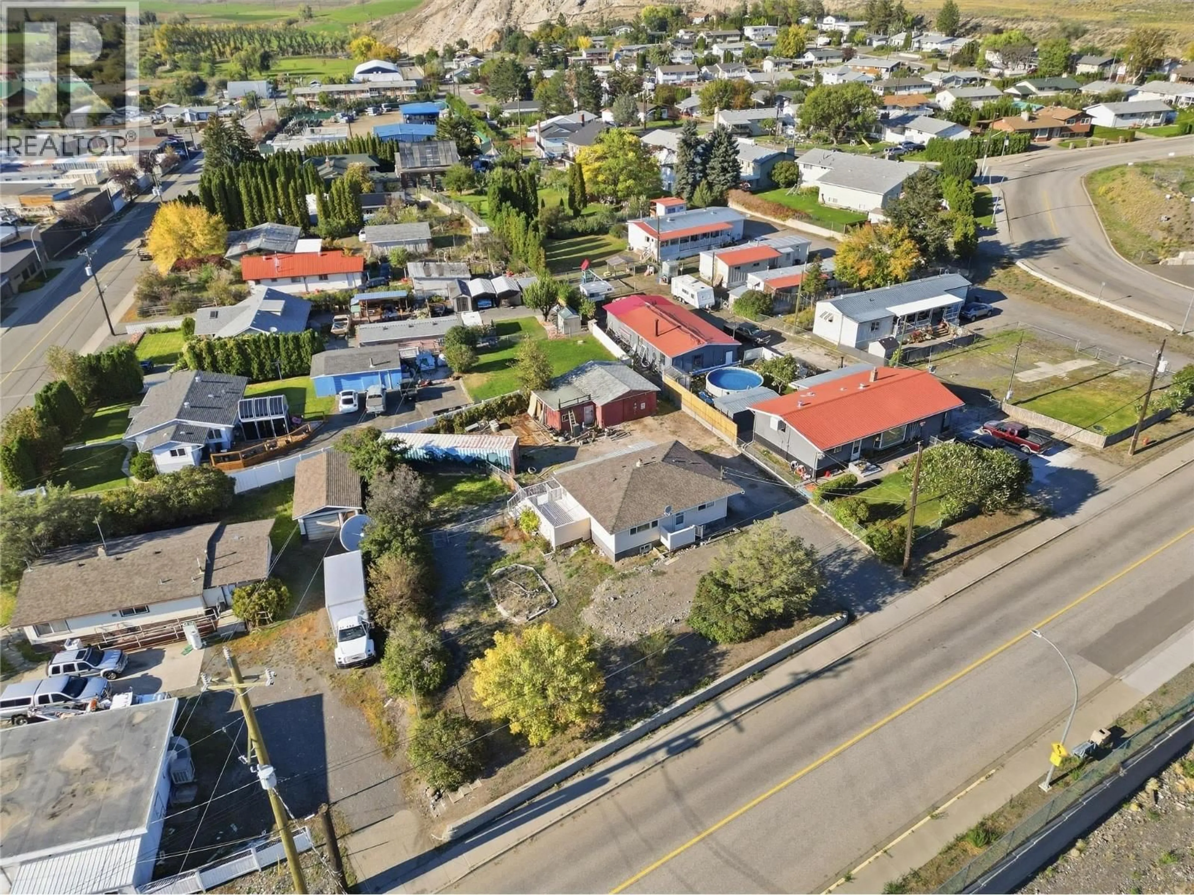 A pic from outside/outdoor area/front of a property/back of a property/a pic from drone, street for 1205 STAGE ROAD, Cache Creek British Columbia V0K1H0