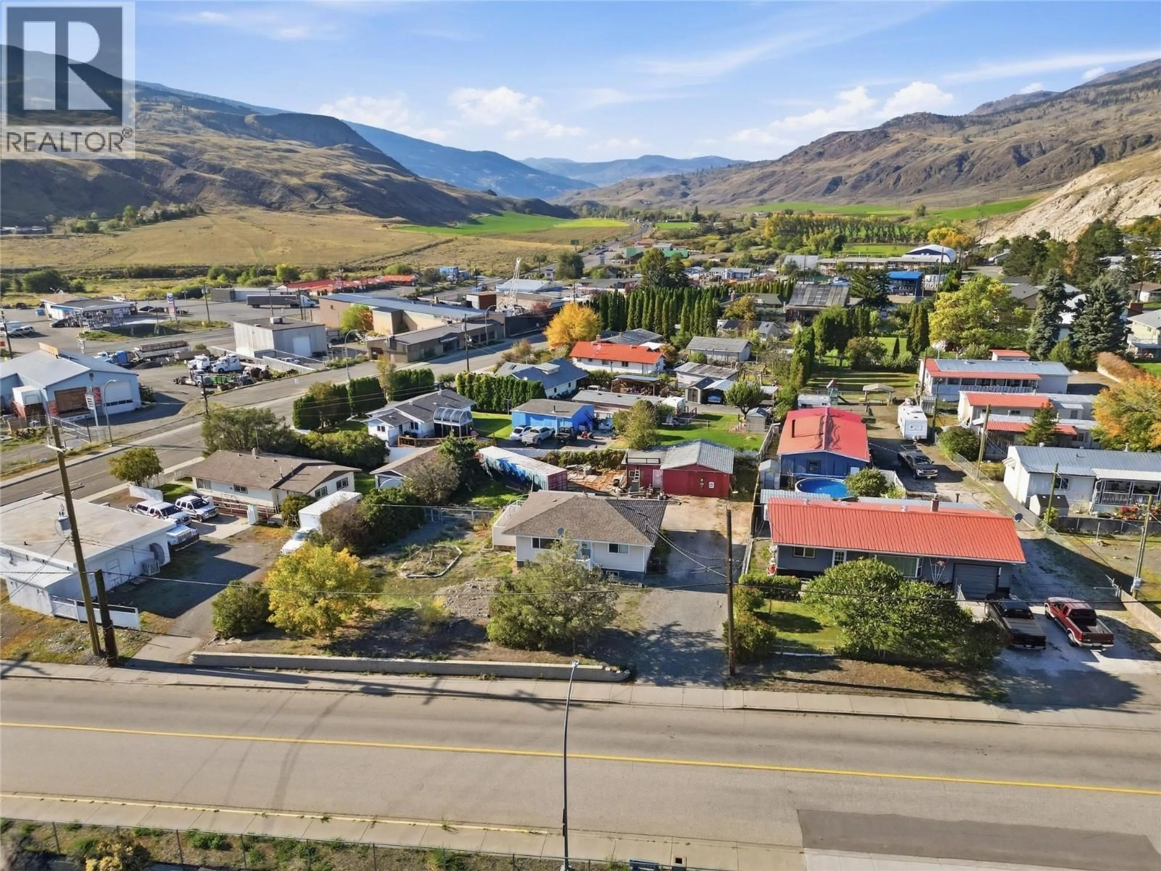 A pic from outside/outdoor area/front of a property/back of a property/a pic from drone, mountain view for 1205 STAGE ROAD, Cache Creek British Columbia V0K1H0