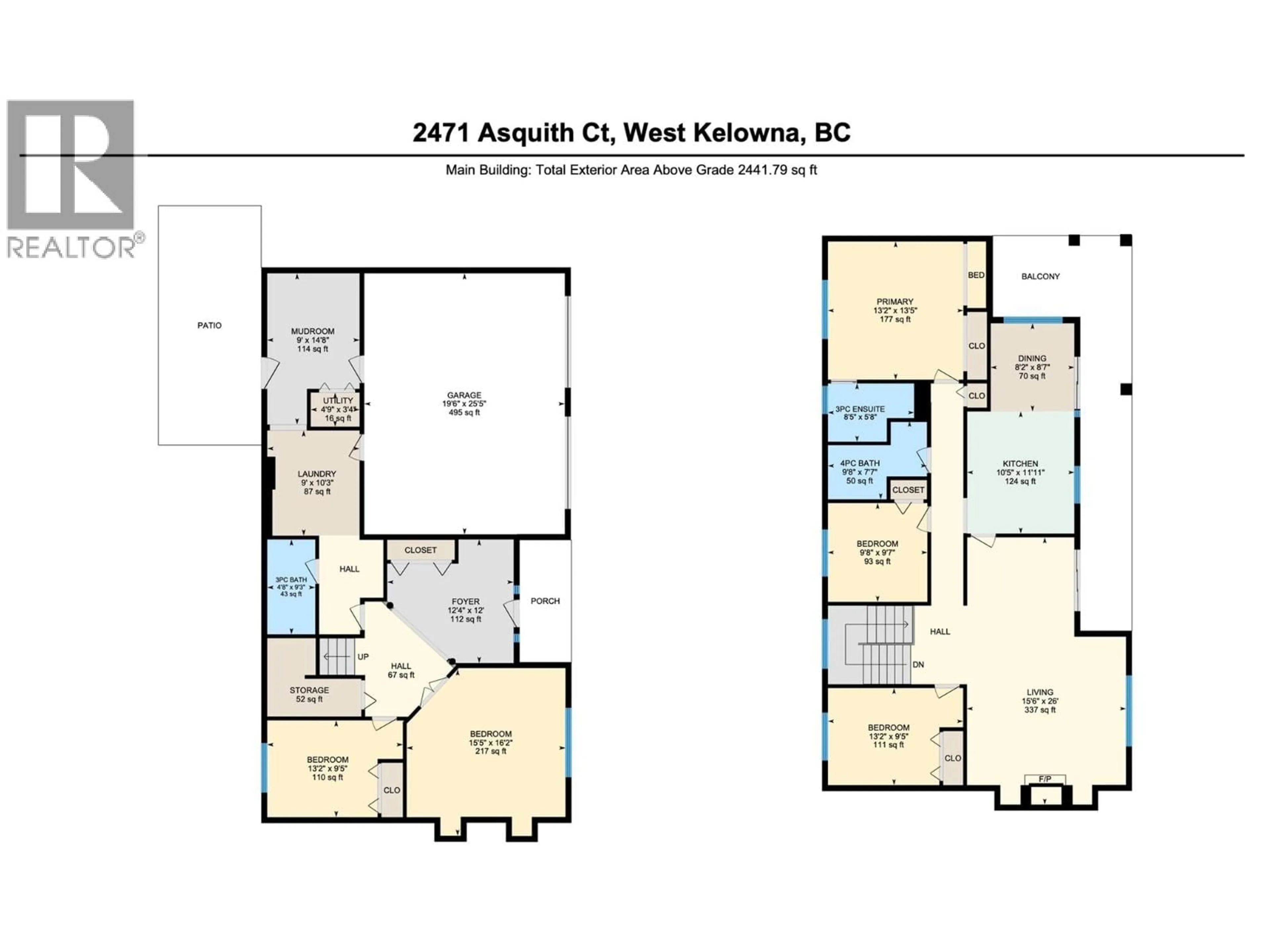 Floor plan for 2471 ASQUITH COURT, West Kelowna British Columbia V4T2A0