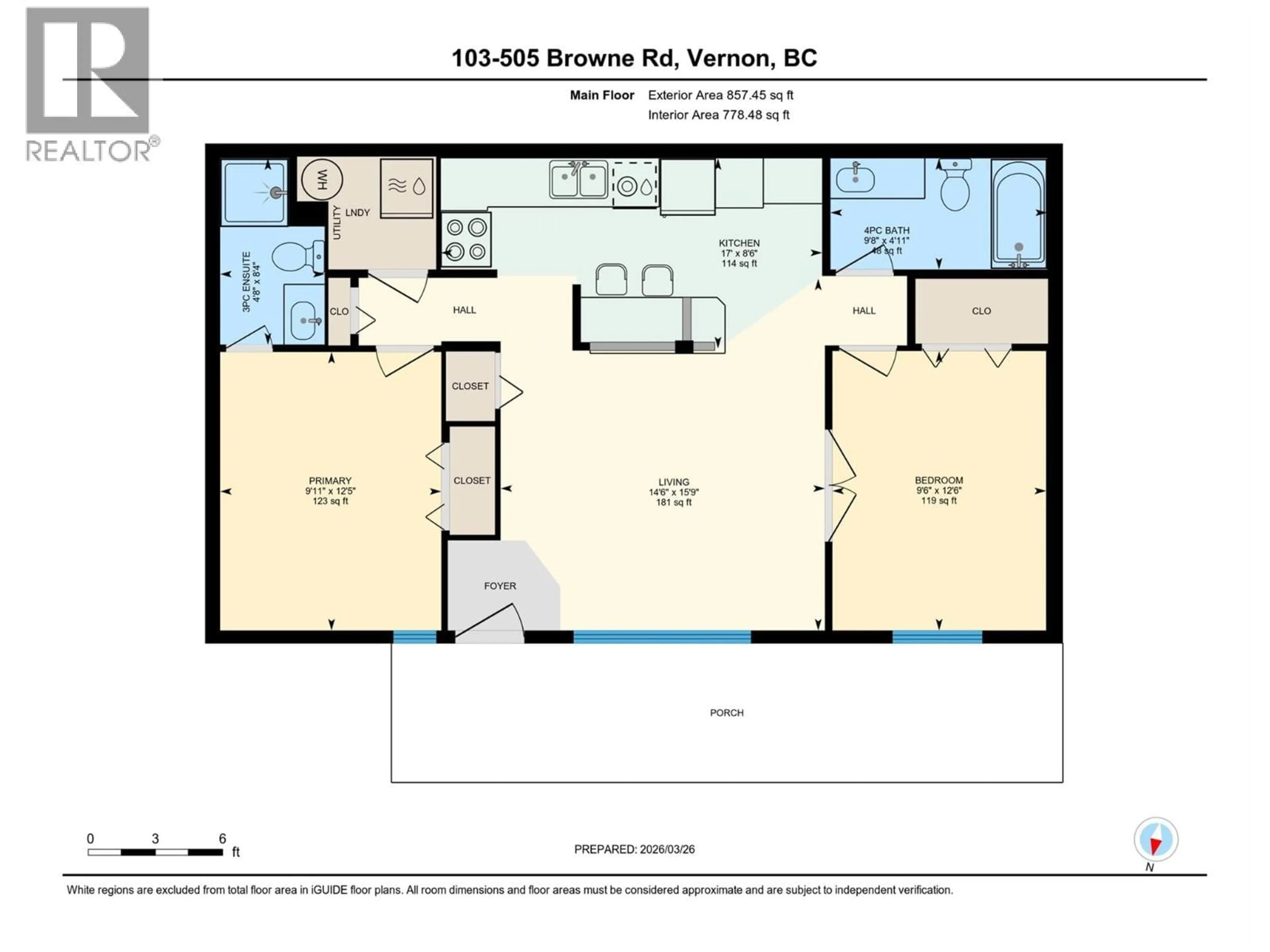 Floor plan for 103 - 505 BROWNE ROAD, Vernon British Columbia V1T7M2