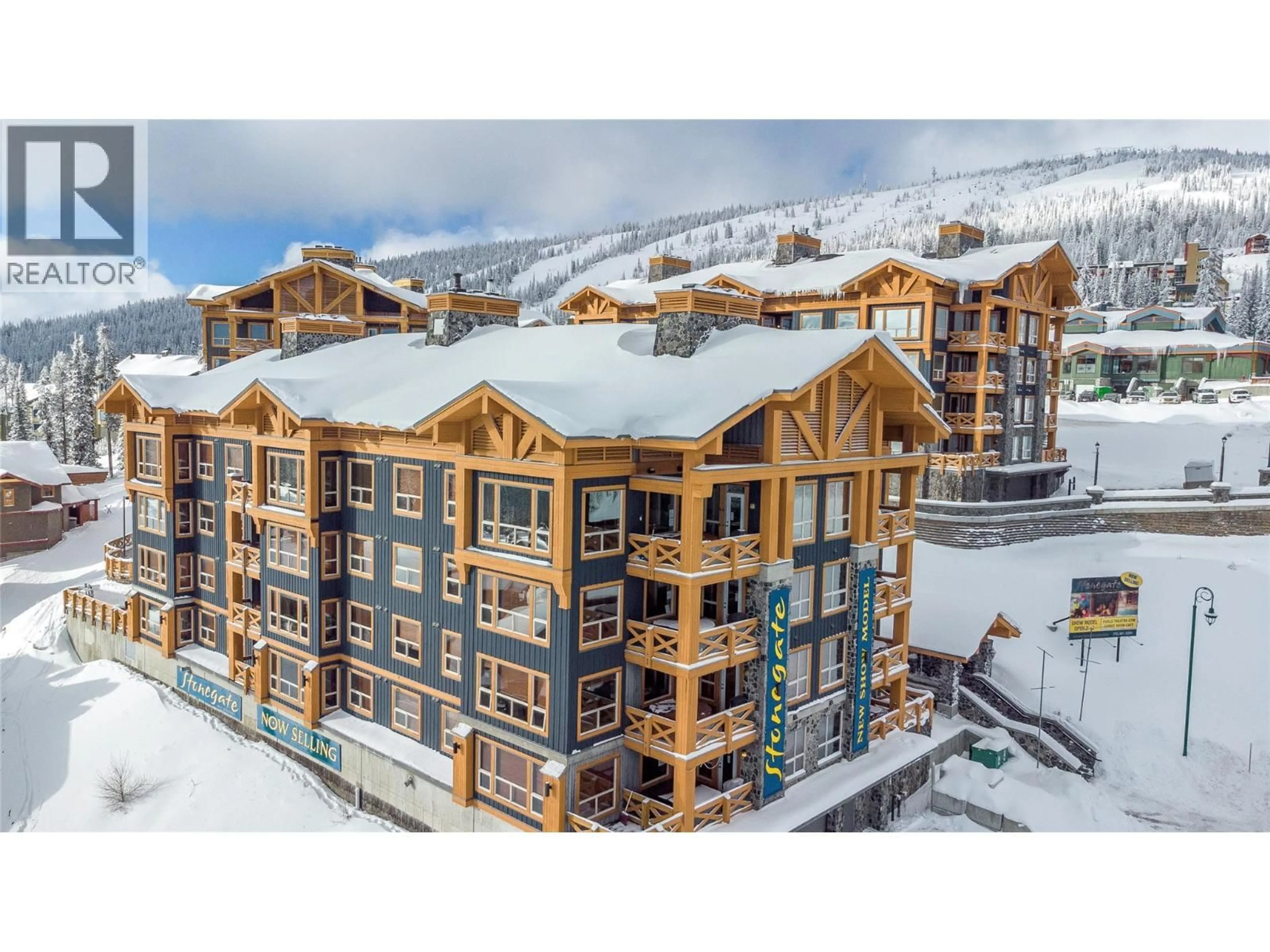 A pic from outside/outdoor area/front of a property/back of a property/a pic from drone, building for 105 - 5300 BIG WHITE ROAD, Big White British Columbia V1P1P3