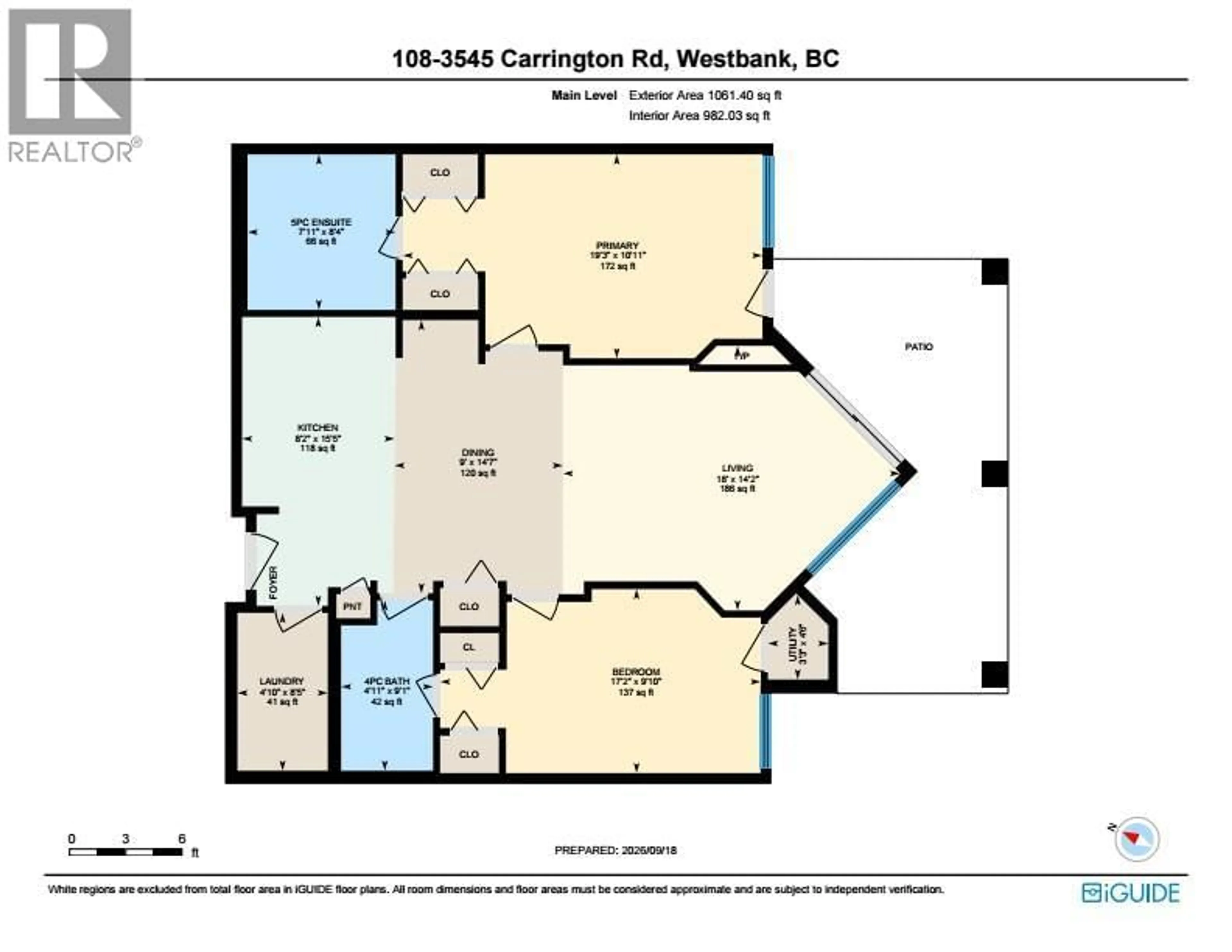 Floor plan for 108 - 3545 CARRINGTON ROAD, West Kelowna British Columbia V4T3A1