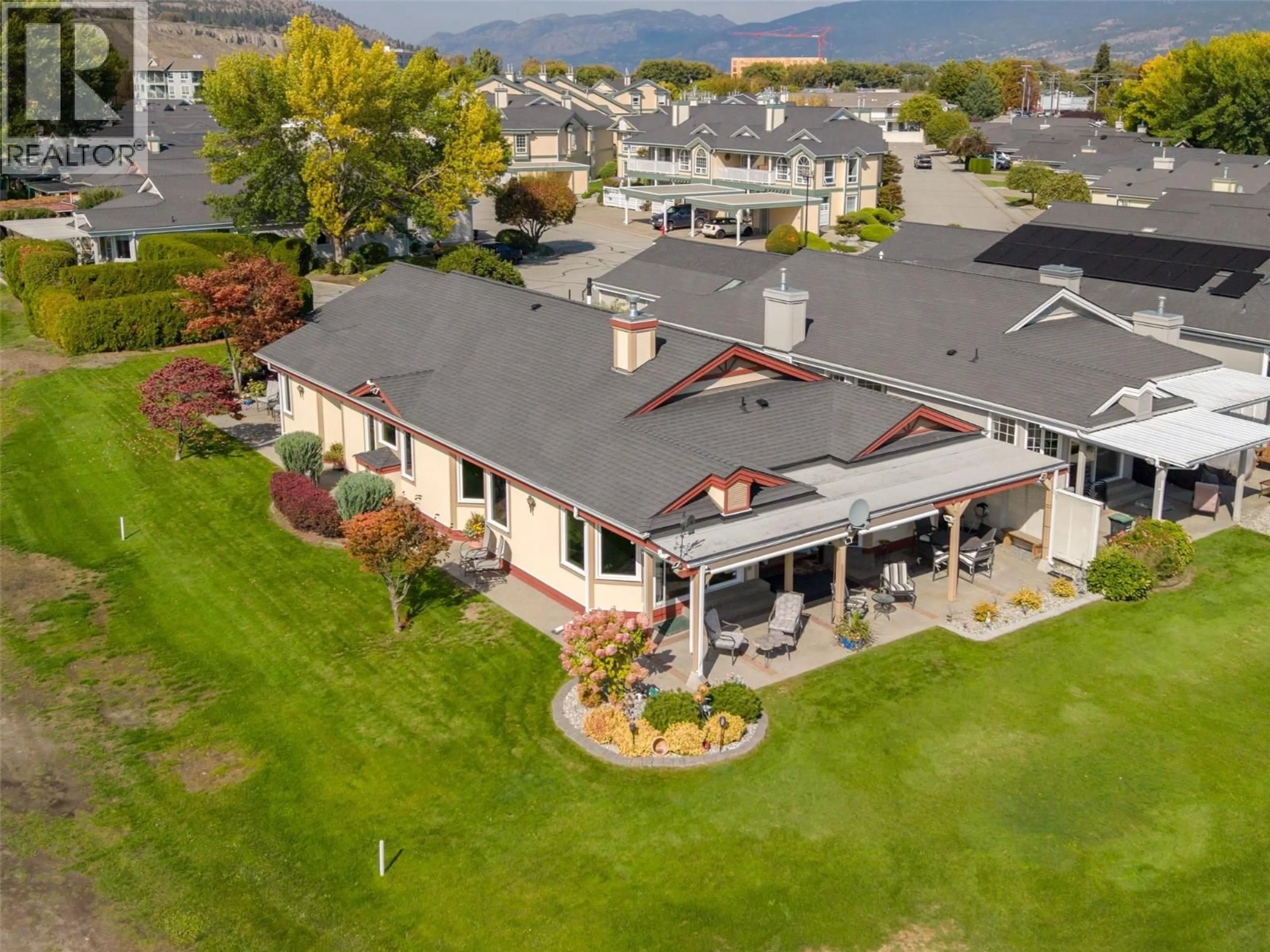 A pic from outside/outdoor area/front of a property/back of a property/a pic from drone, mountain view for 116 - 801 COMOX STREET, Penticton British Columbia V2A8G5