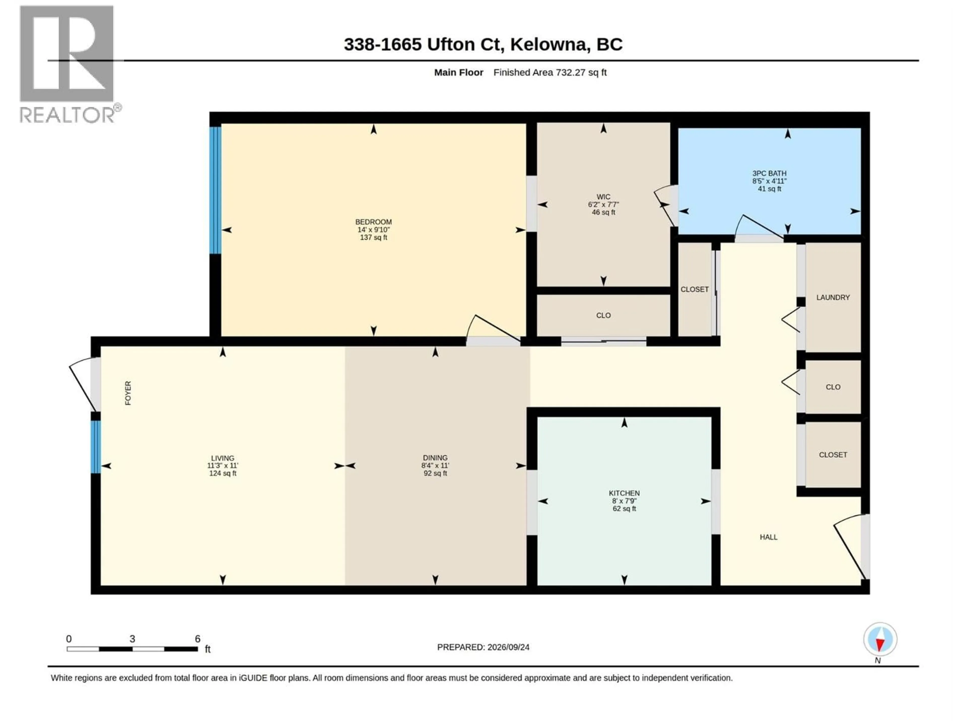 Floor plan for 338 - 1665 UFTON COURT, Kelowna British Columbia V1Y8G7